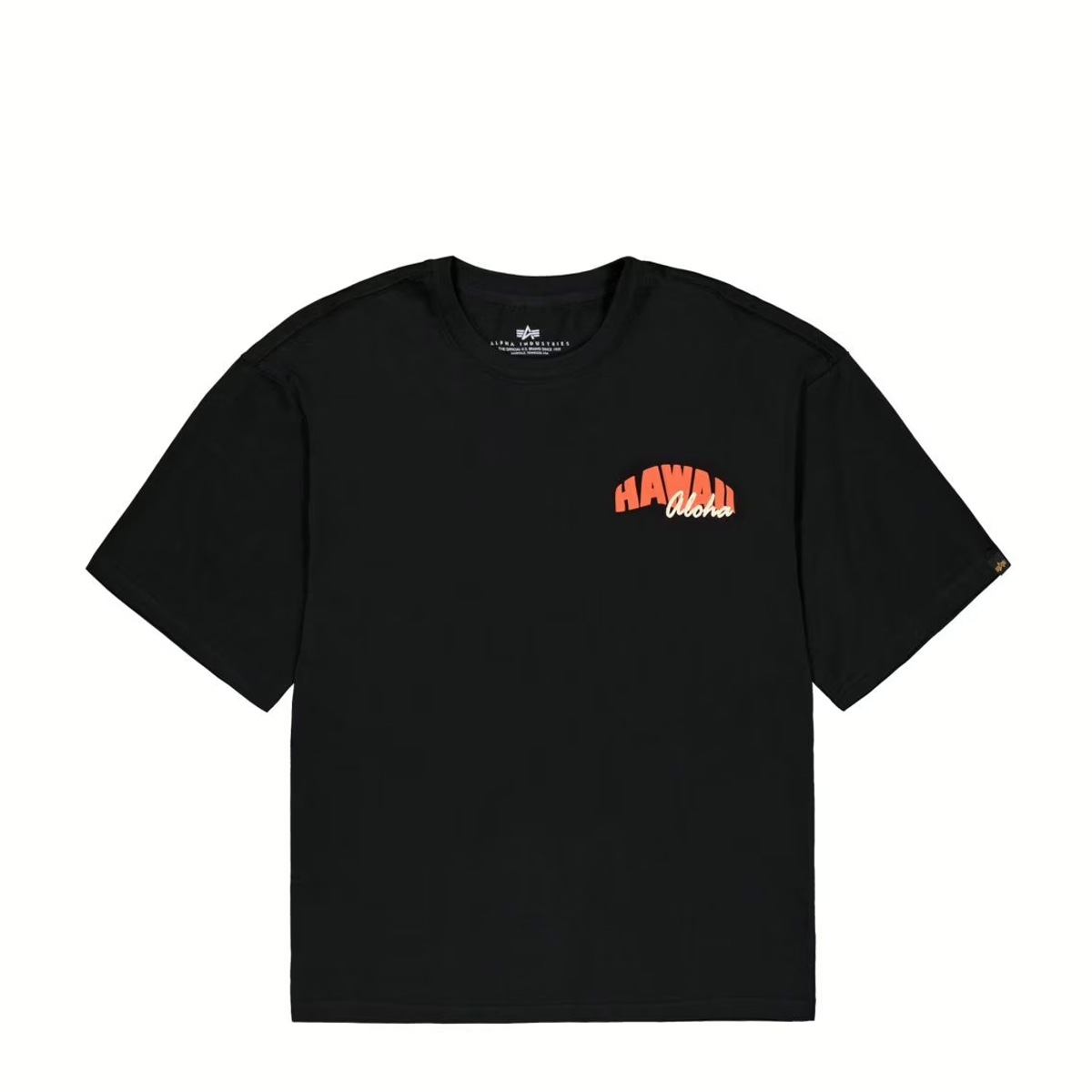 Alpha Industries T-Shirt Hawaii Aloha Back Print Black - 1
