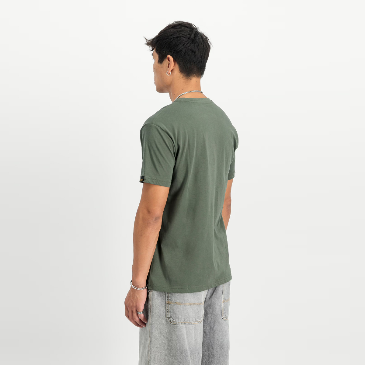 Alpha Industries T-Shirt Basic T Small Logo Dark Olive - 5 Alpha Industries T-Shirt Basic T Small Logo Dark Olive - 5