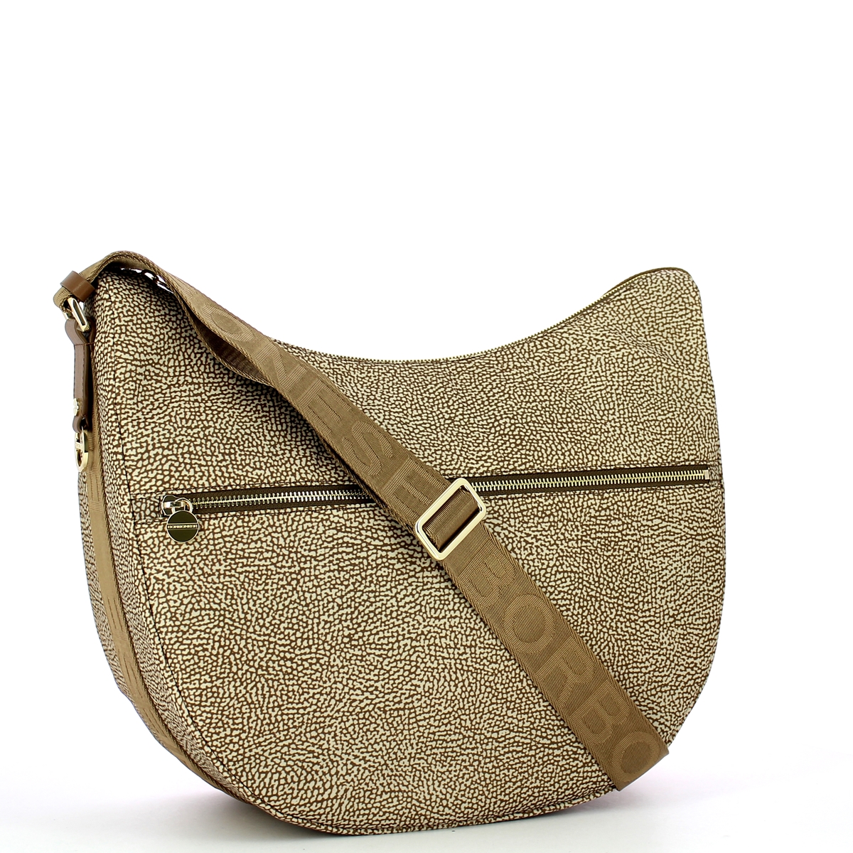 Borbonese Borsa Luna Bag Medium con taschino in Nylon Riciclato Beige Marrone - 2 Borbonese Borsa Luna Bag Medium con taschino in Nylon Riciclato Beige Marrone - 2