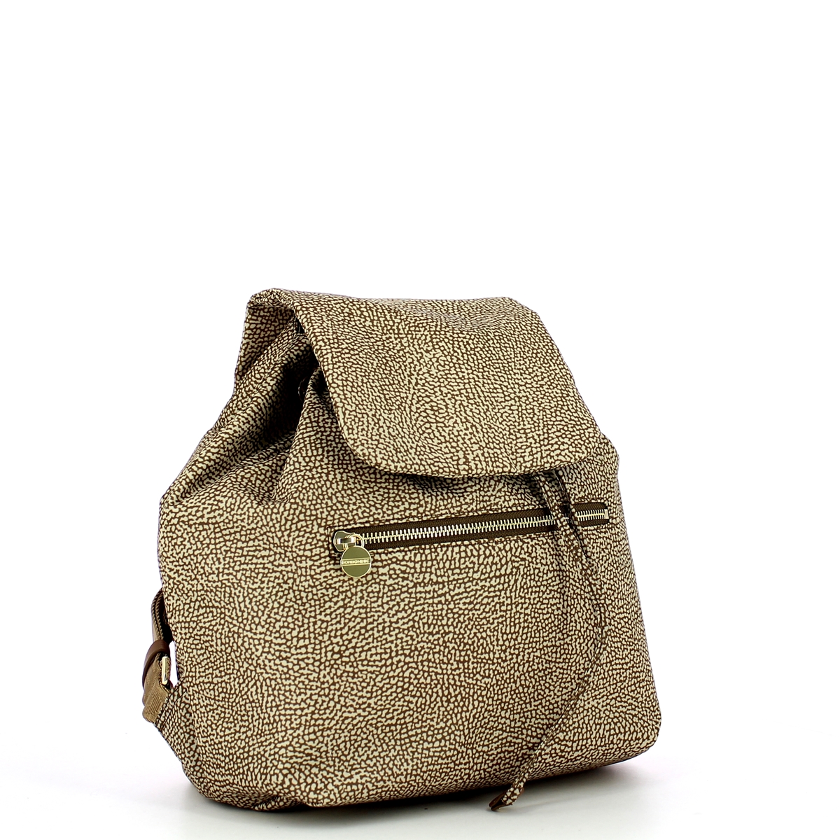 Borbonese Zaino Medium in Nylon Riciclato Beige Marrone - 2
