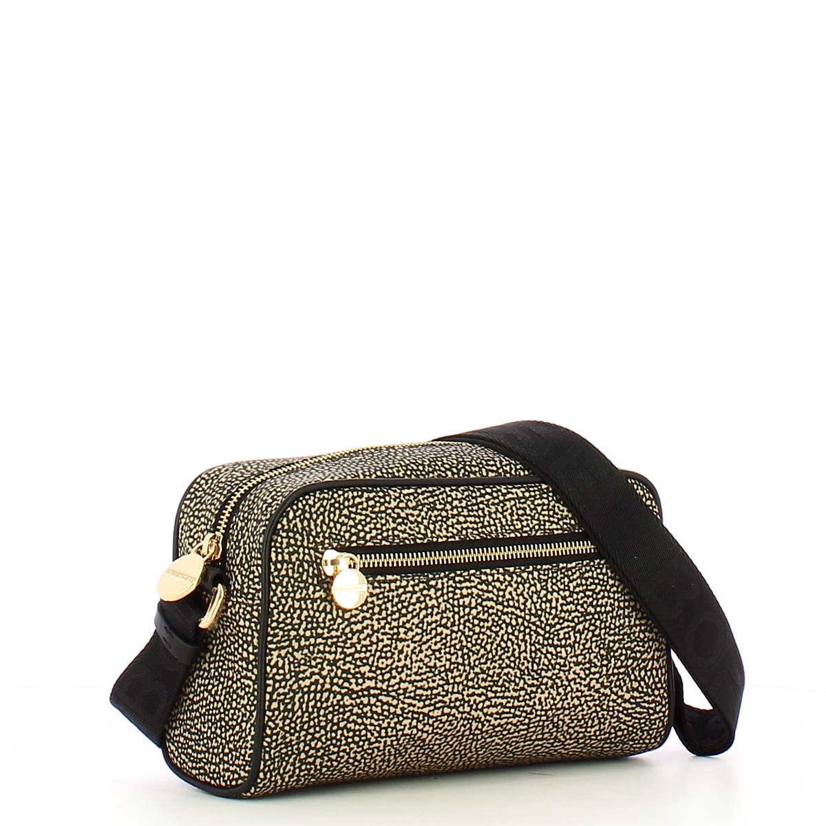 Borbonese Tracollina Small in Nylon Riciclato OP Naturale Nero - 2
