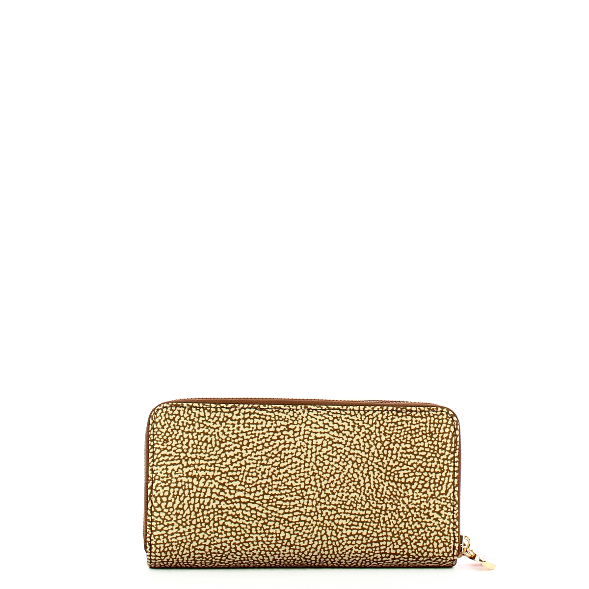 Borbonese Portafoglio RFID Doppia Zip Around Beige Marrone - 2