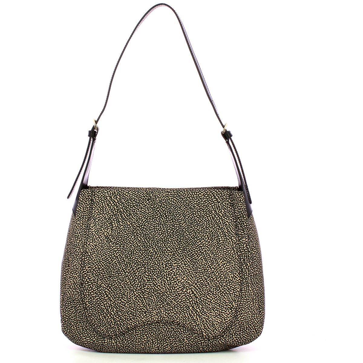 Borbonese Borsa a spalla Hobo M Op Naturale Nero - 3