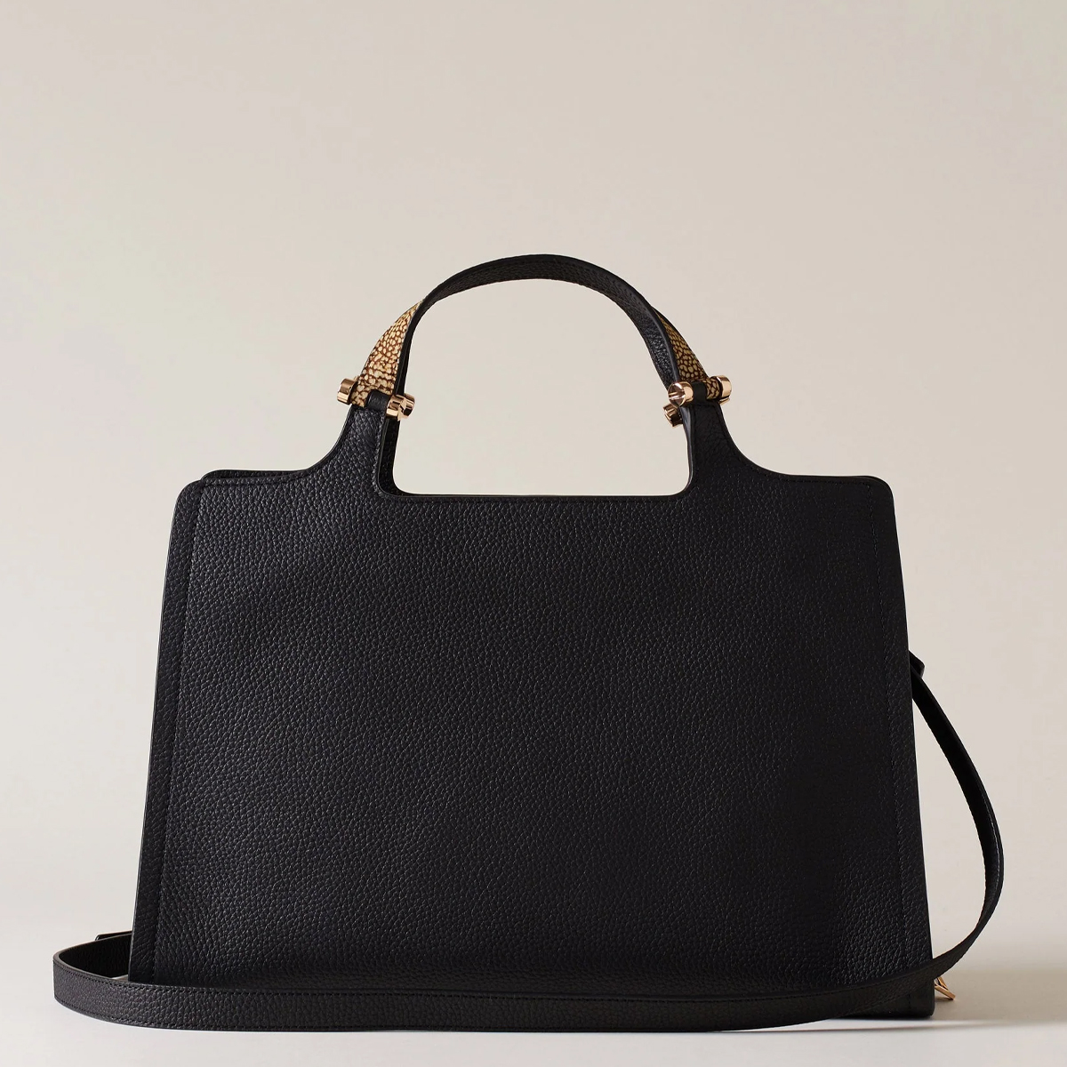 Borbonese Bauletto Bolt Medium Nero OP Naturale - 4