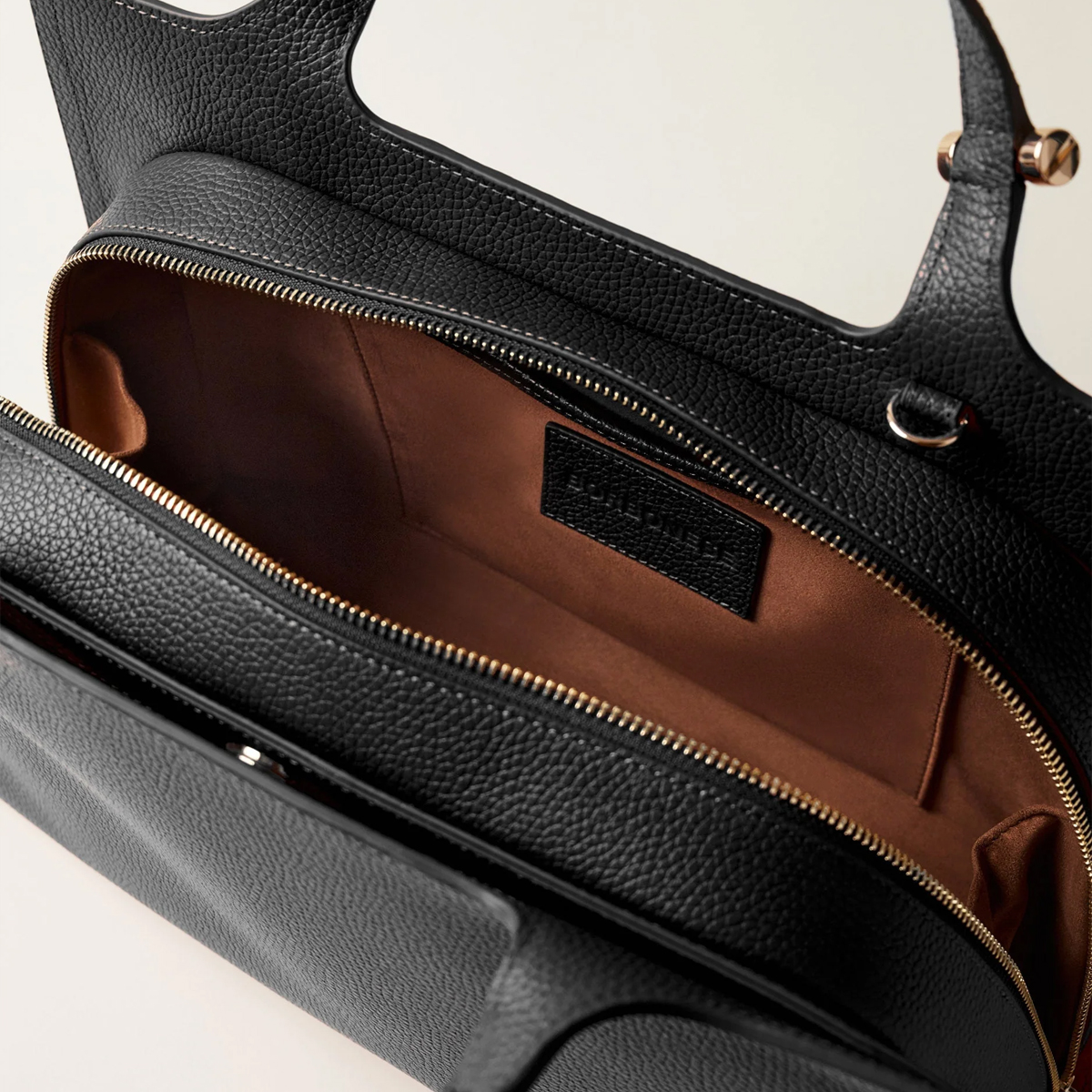 Borbonese Bauletto Bolt Medium Nero OP Naturale - 5
