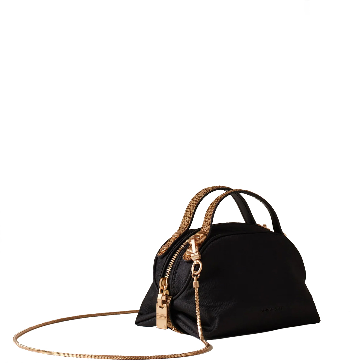 Borbonese Bauletto Sexy Bag Mini Nero OP Naturale - 3