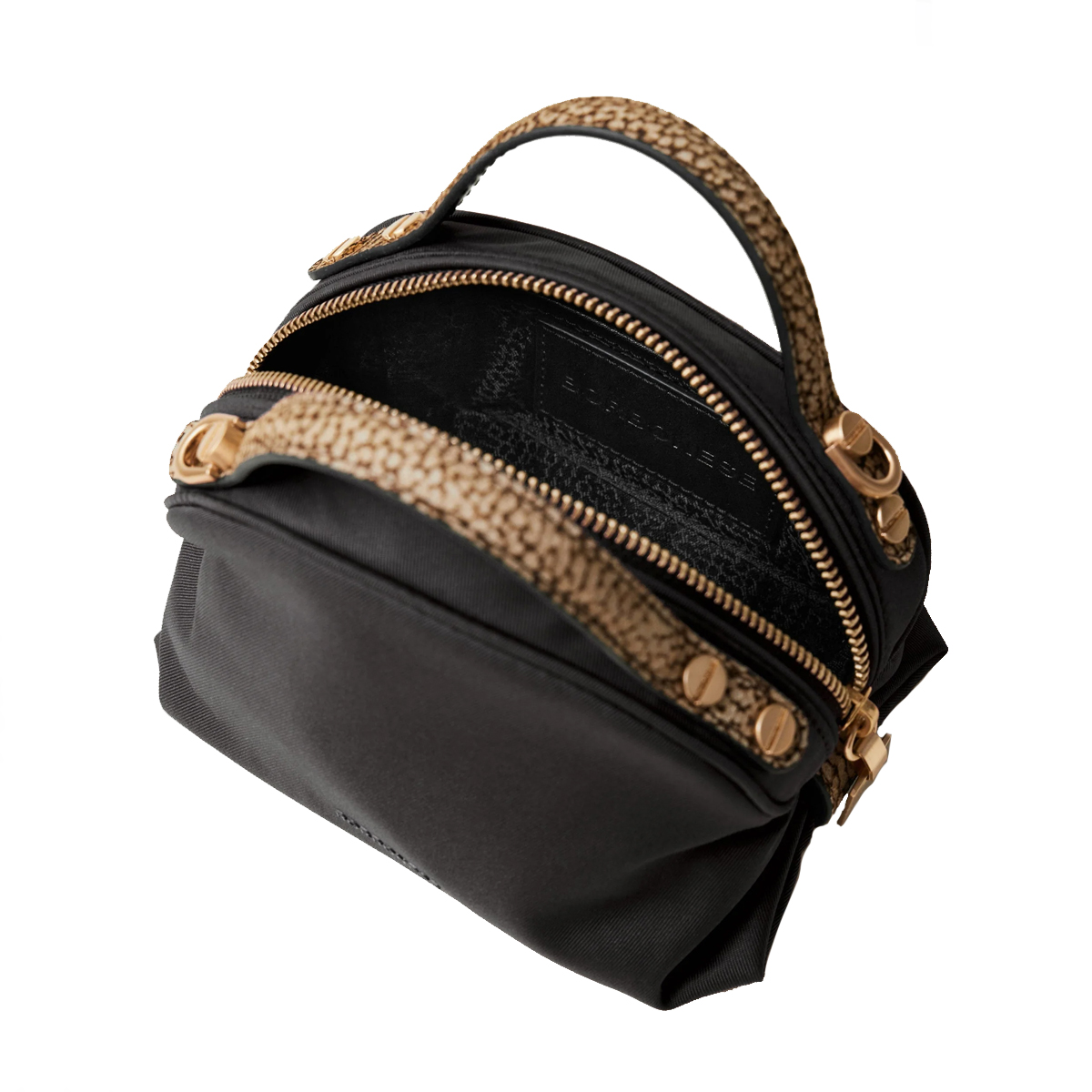 Borbonese Bauletto Sexy Bag Mini Nero OP Naturale - 6