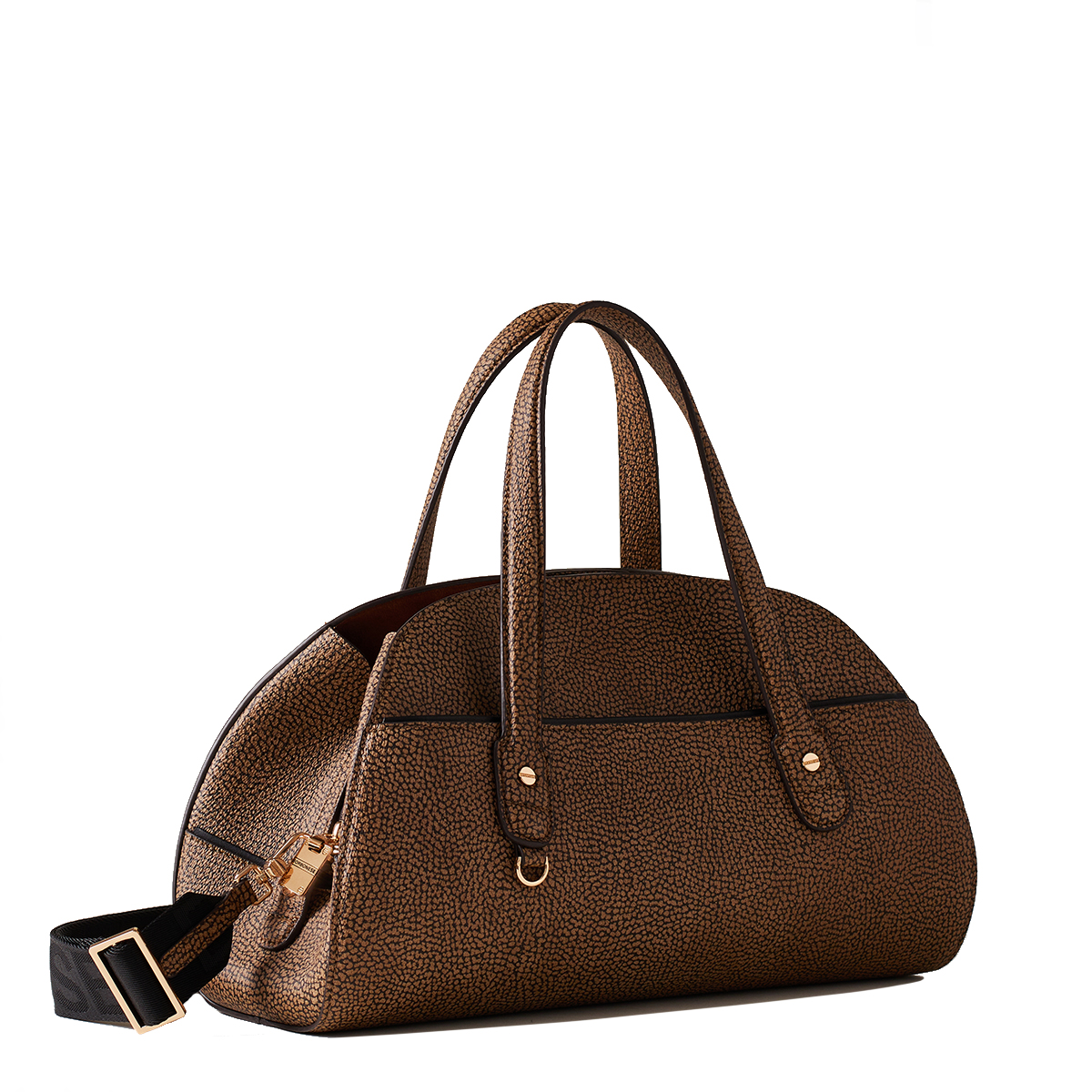 Borbonese Borsa a mano Bauletto Medium OP Naturale Nero - 2