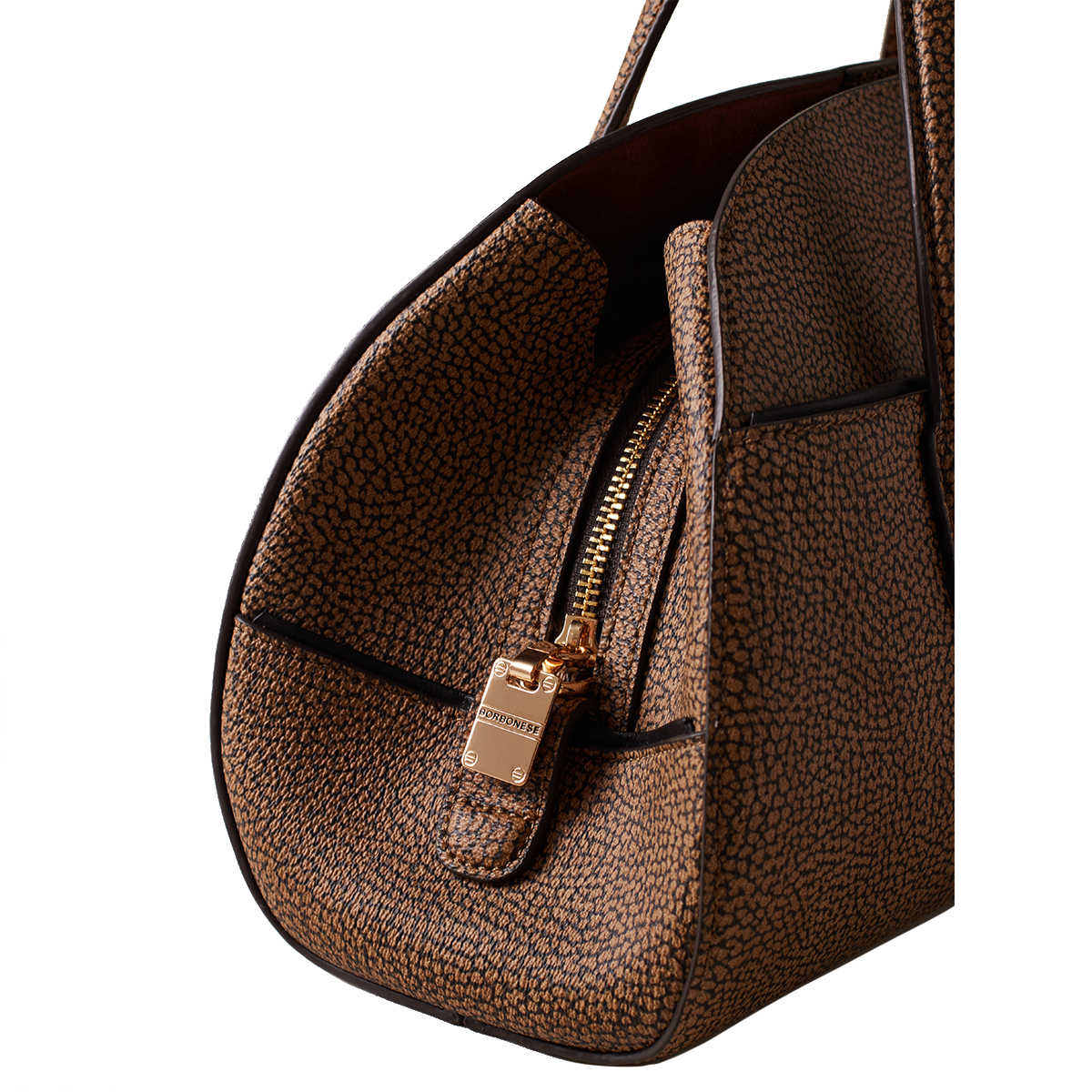 Borbonese Borsa a mano Bauletto Medium OP Naturale Nero - 4