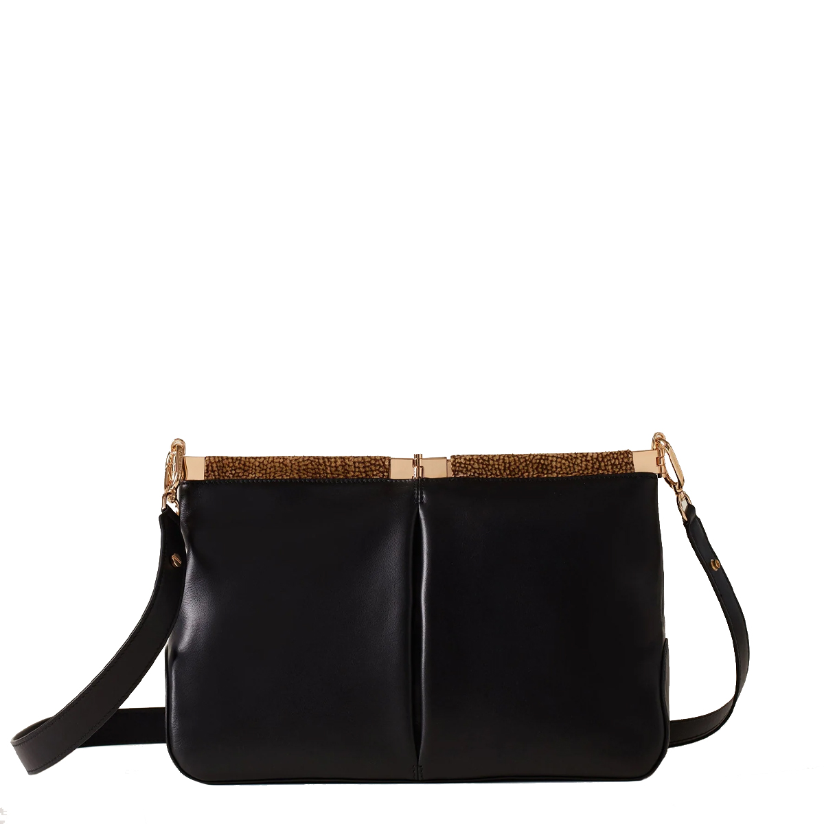 Borbonese Borsa a spalla 5PM Medium Nero OP Naturale - 1