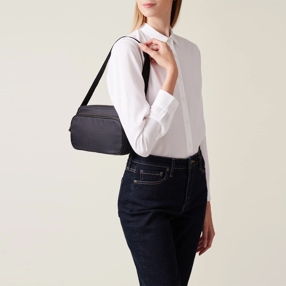 Borbonese Camera Bag Small Dark Black - 2