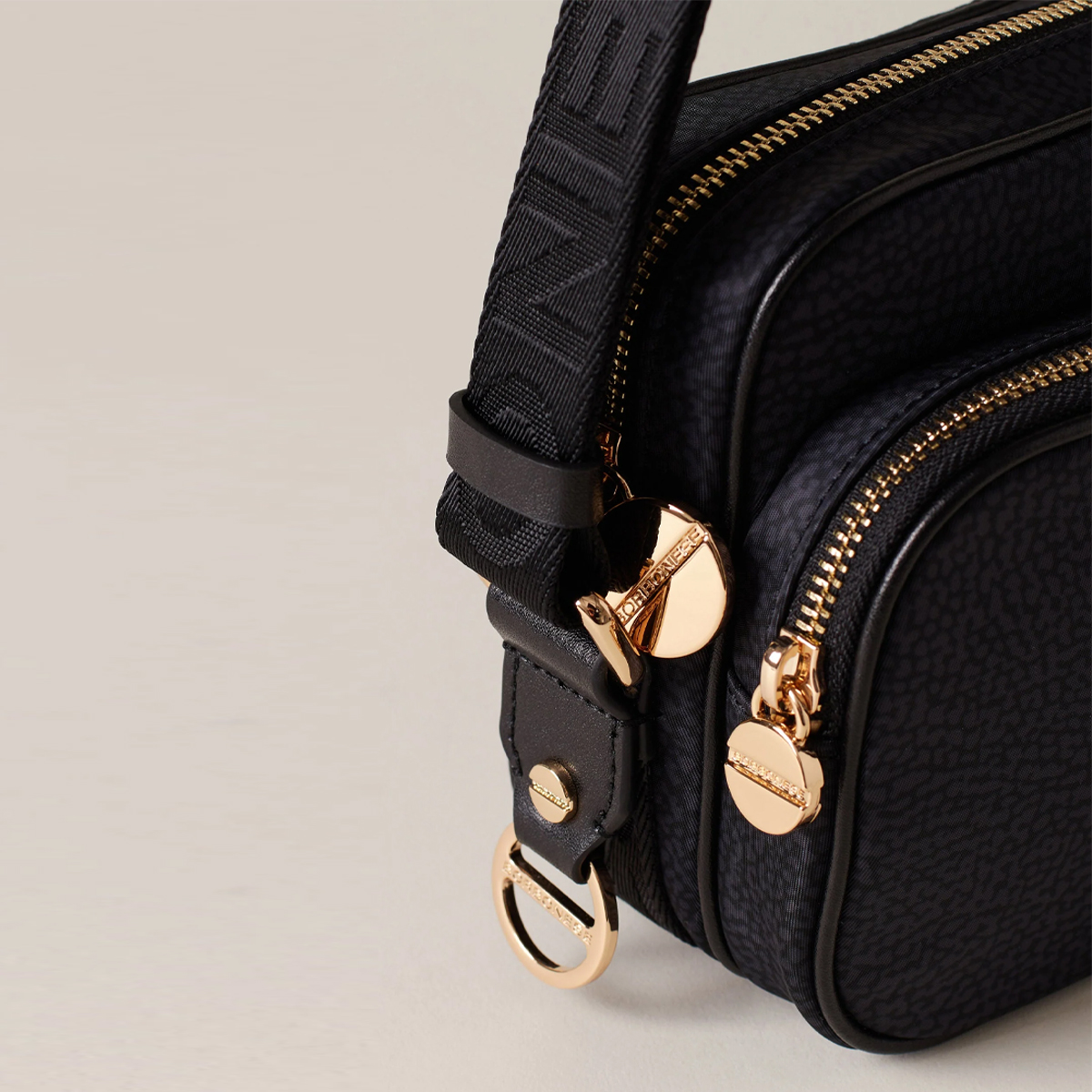 Borbonese Camera Bag Small Dark Black - 5
