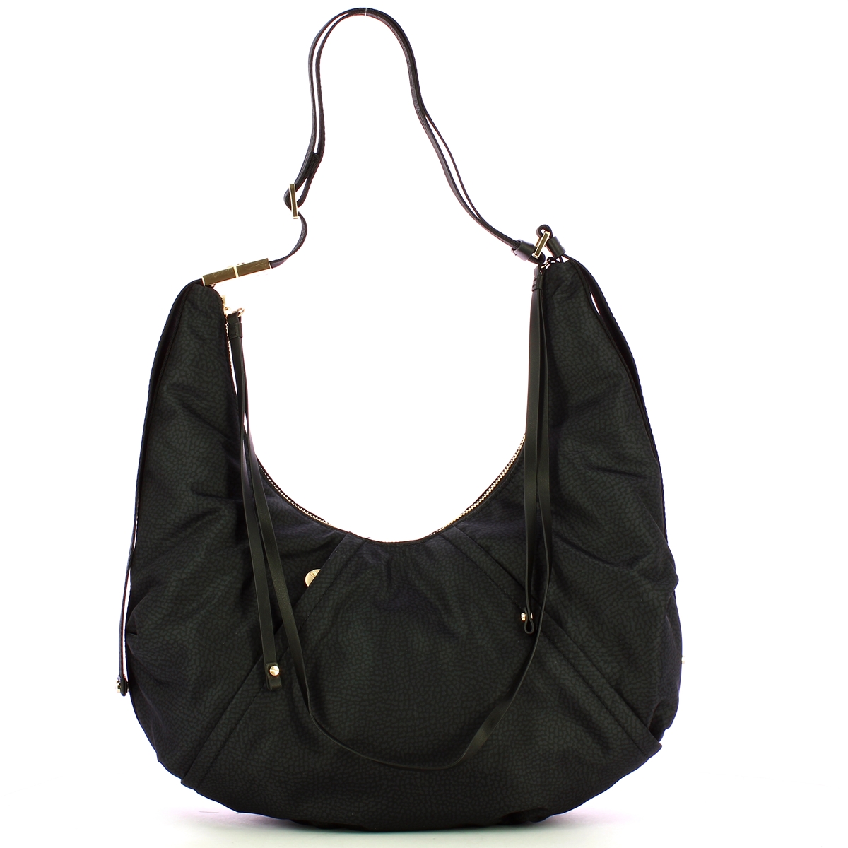 Borbonese Borsa Hobo Medium Dark Black - 1