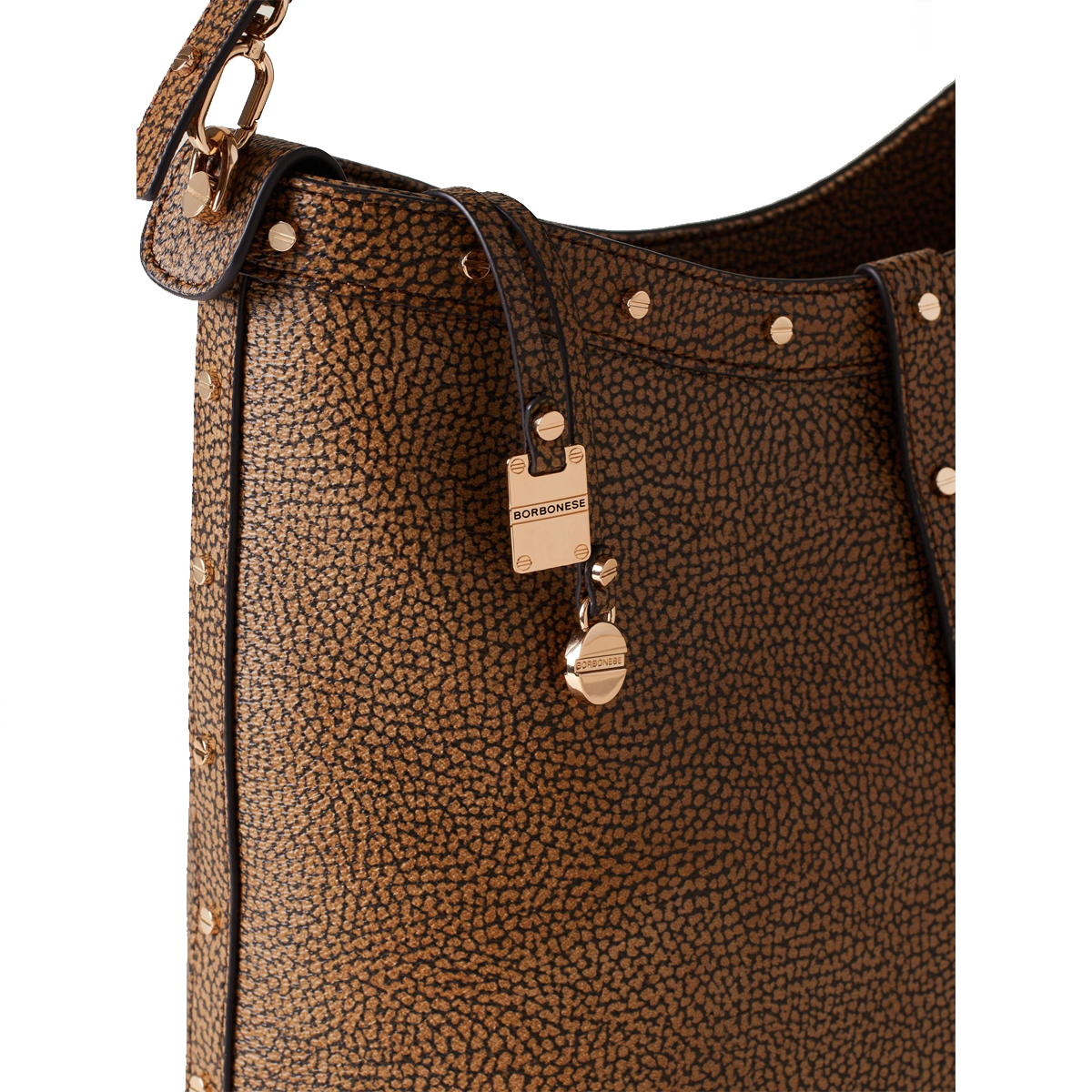 Borbonese Borsa a spalla Metropole Hobo Medium OP Naturale Nero - 5