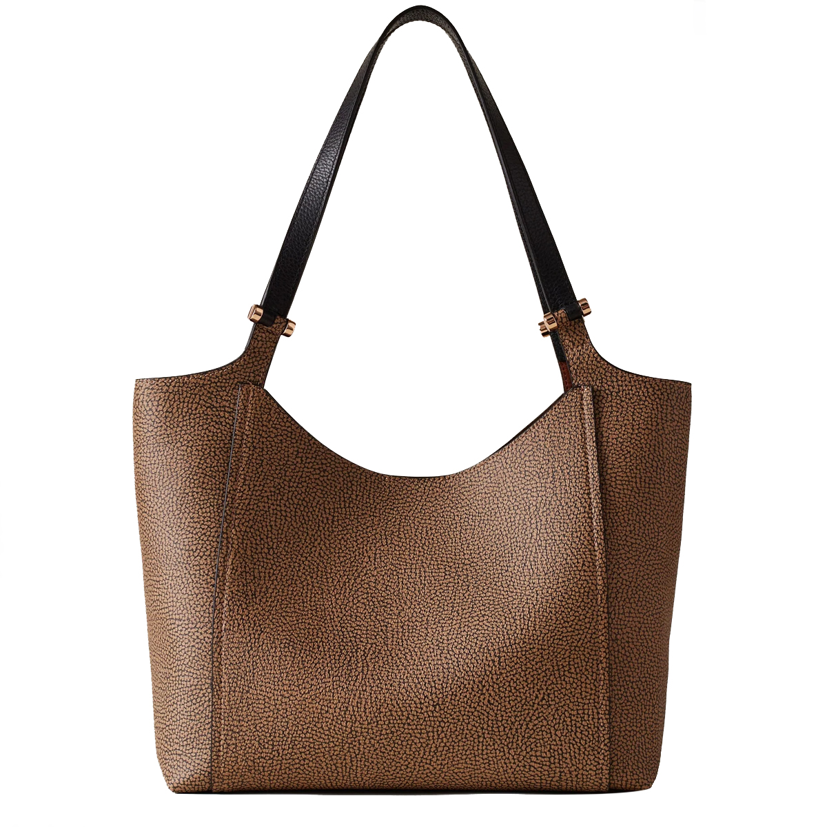 Borbonese Borsa a spalla Bolt Shopper Medium OP Naturale Nero - 4 Borbonese Borsa a spalla Bolt Shopper Medium OP Naturale Nero - 4