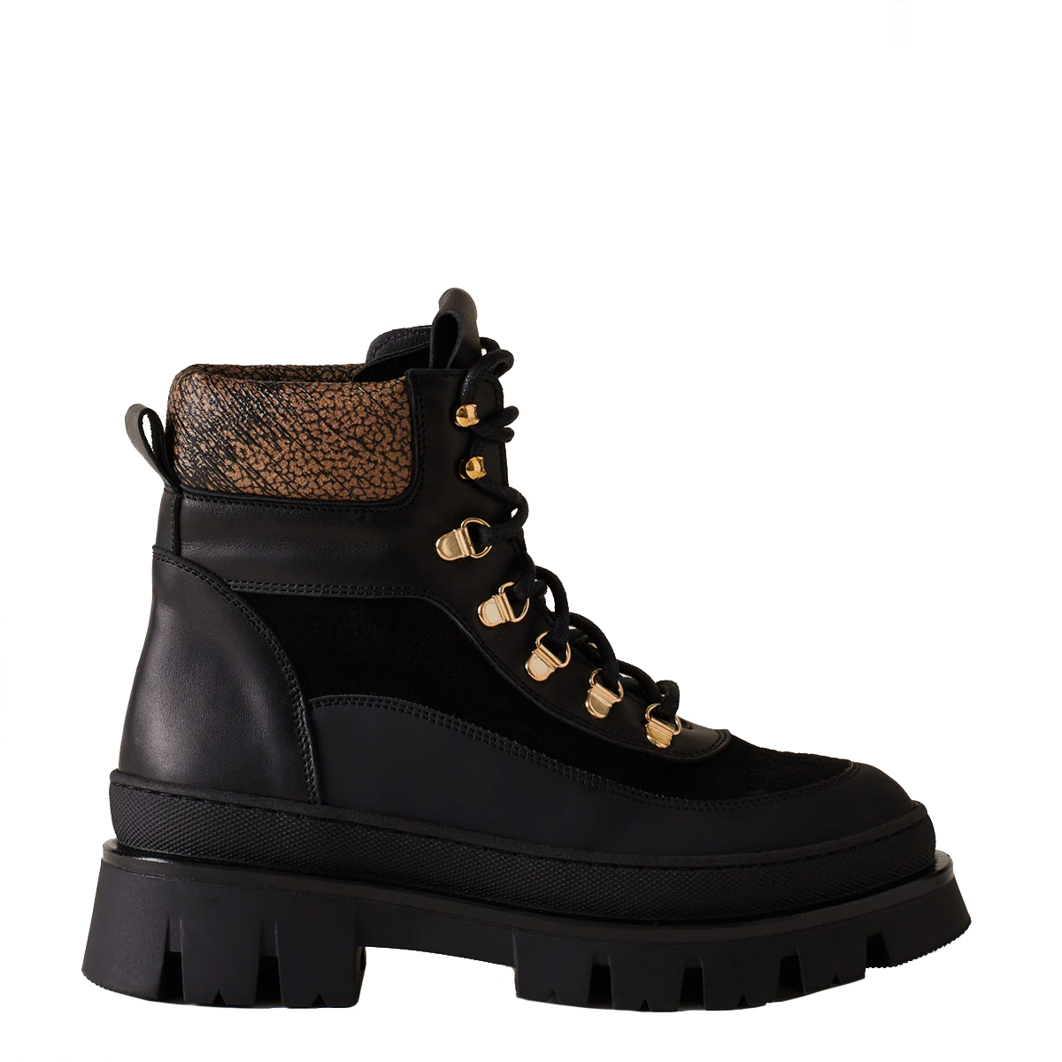 Borbonese Combat Boot Pedula Nero OP Naturale - 1