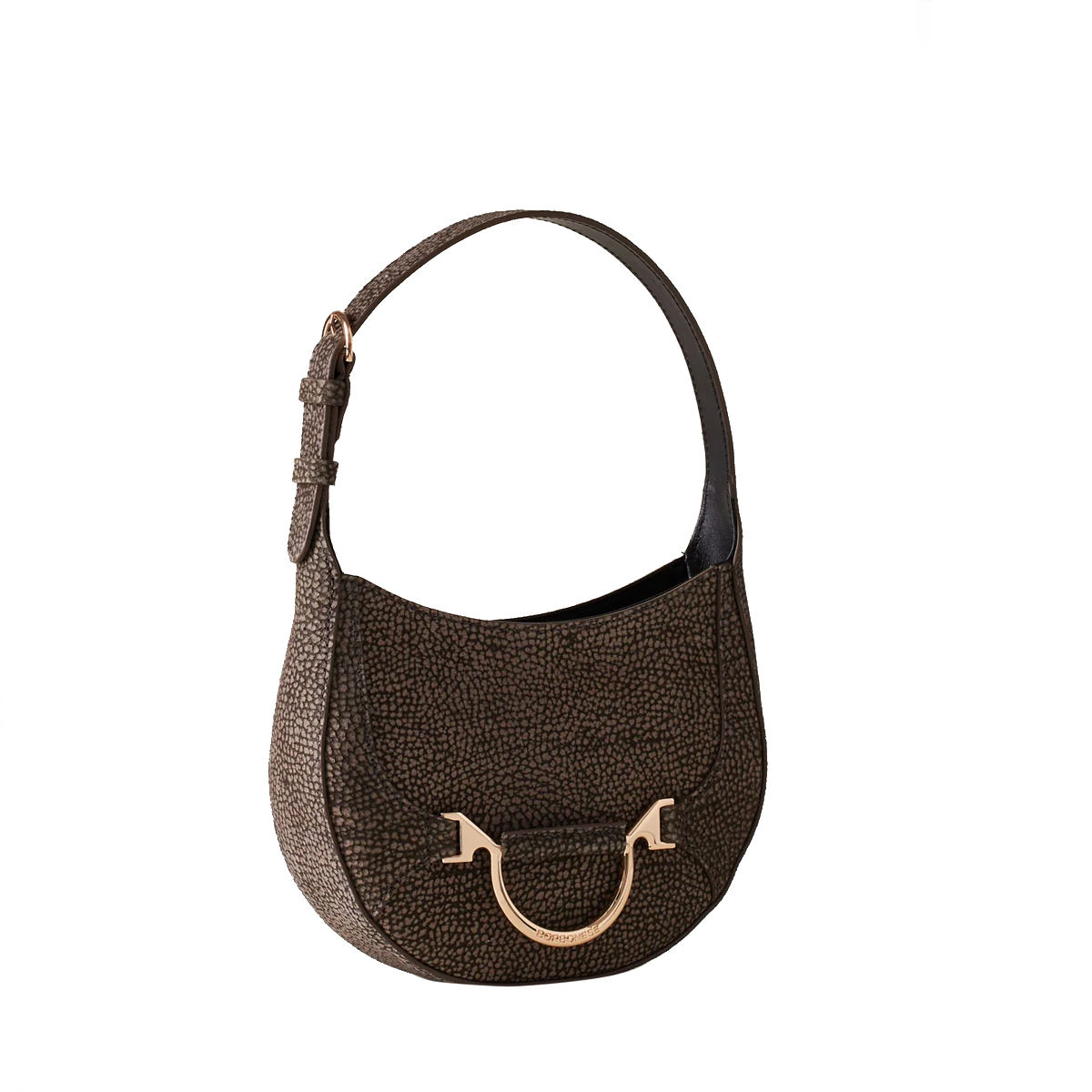 Borbonese Mini Hobo Bag 110 in camoscio Clay Grey - 3 Borbonese Mini Hobo Bag 110 in camoscio Clay Grey - 3
