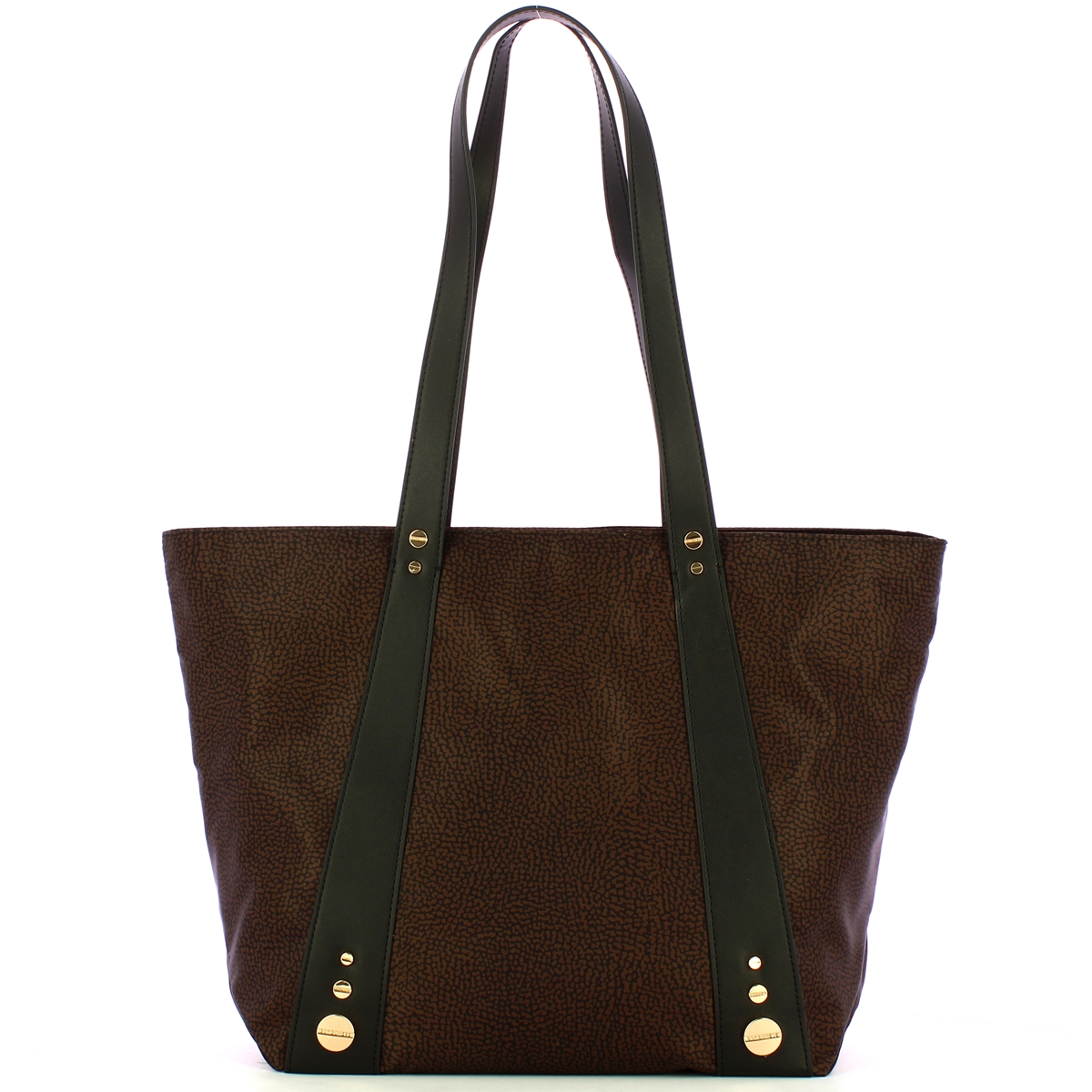 Borbonese Shopping Bag Medium Road Testa Moro Nero - 1 Borbonese Shopping Bag Medium Road Testa Moro Nero - 1
