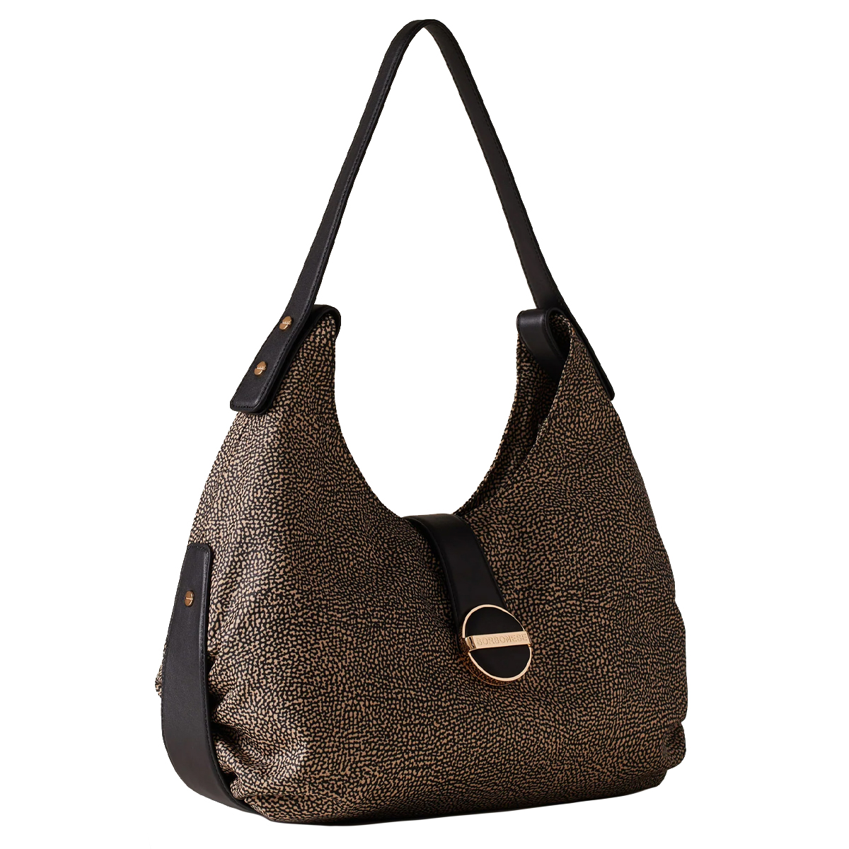 Borbonese Borsa a spalla Eclipse Hobo Medium OP Naturale Nero - 3 Borbonese Borsa a spalla Eclipse Hobo Medium OP Naturale Nero - 3