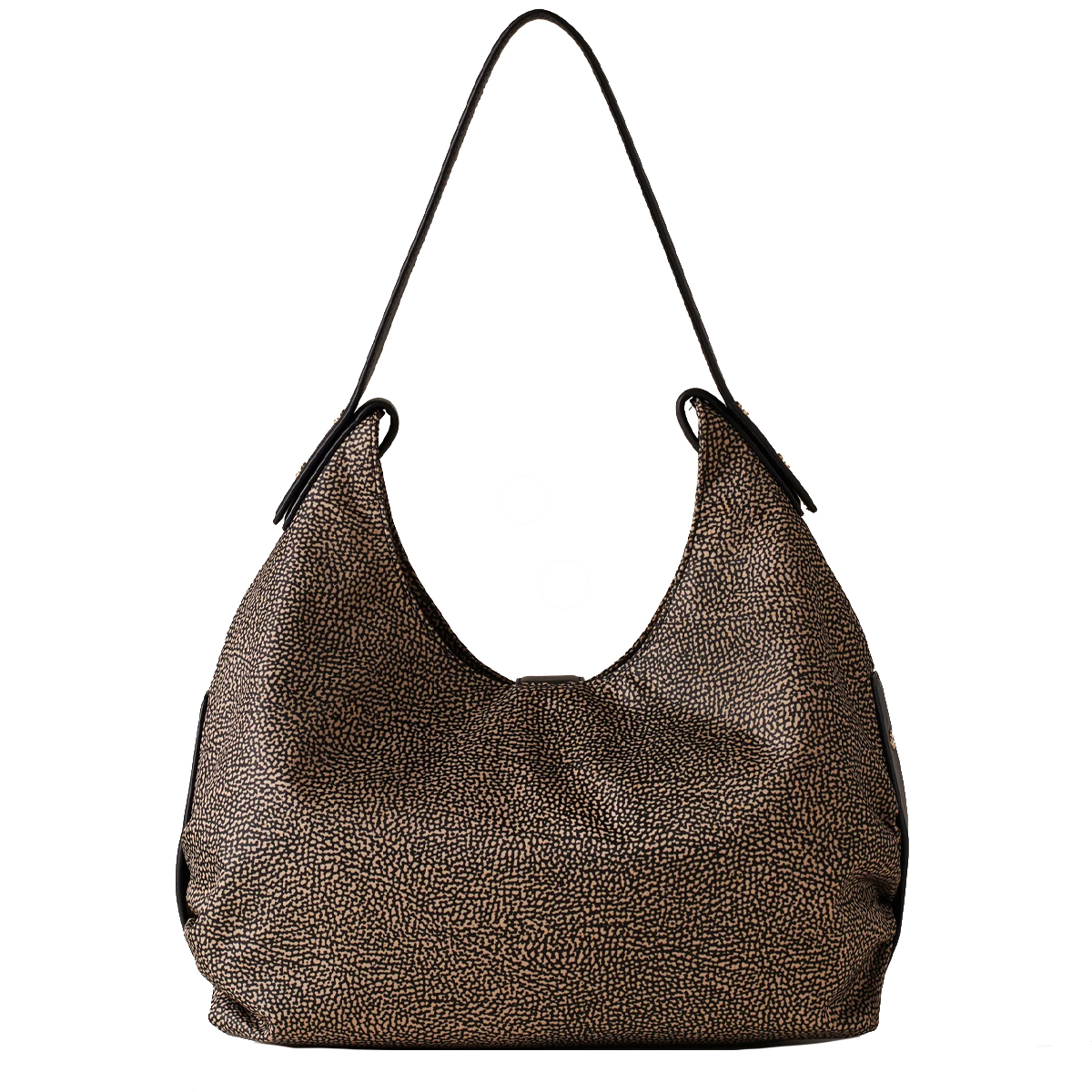 Borbonese Borsa a spalla Eclipse Hobo Medium OP Naturale Nero - 4 Borbonese Borsa a spalla Eclipse Hobo Medium OP Naturale Nero - 4
