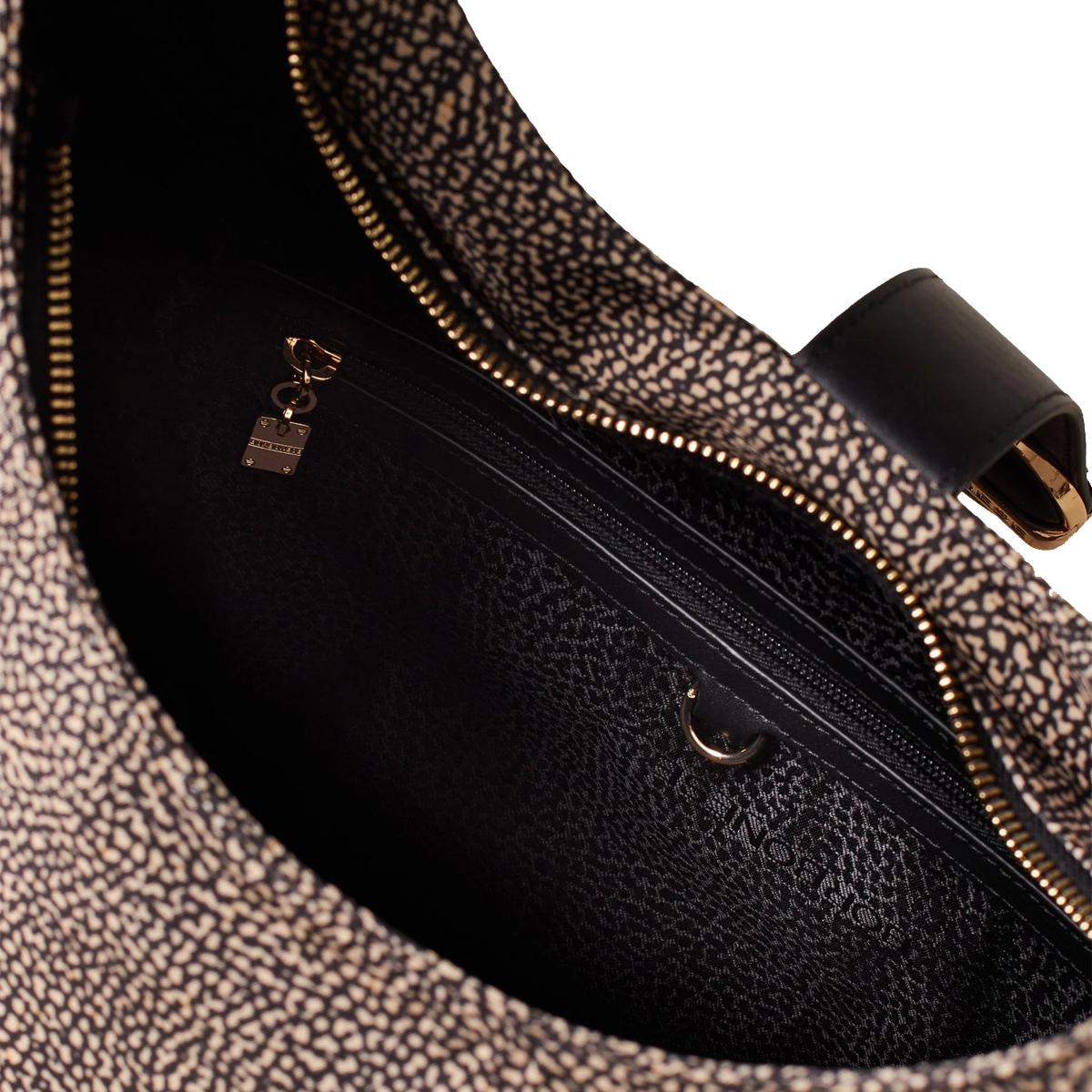 Borbonese Borsa a spalla Eclipse Hobo Medium OP Naturale Nero - 5 Borbonese Borsa a spalla Eclipse Hobo Medium OP Naturale Nero - 5