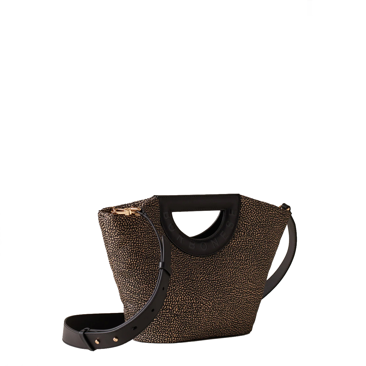 Borbonese Bouche Shopper Small OP Naturale Nero - 3 Borbonese Bouche Shopper Small OP Naturale Nero - 3