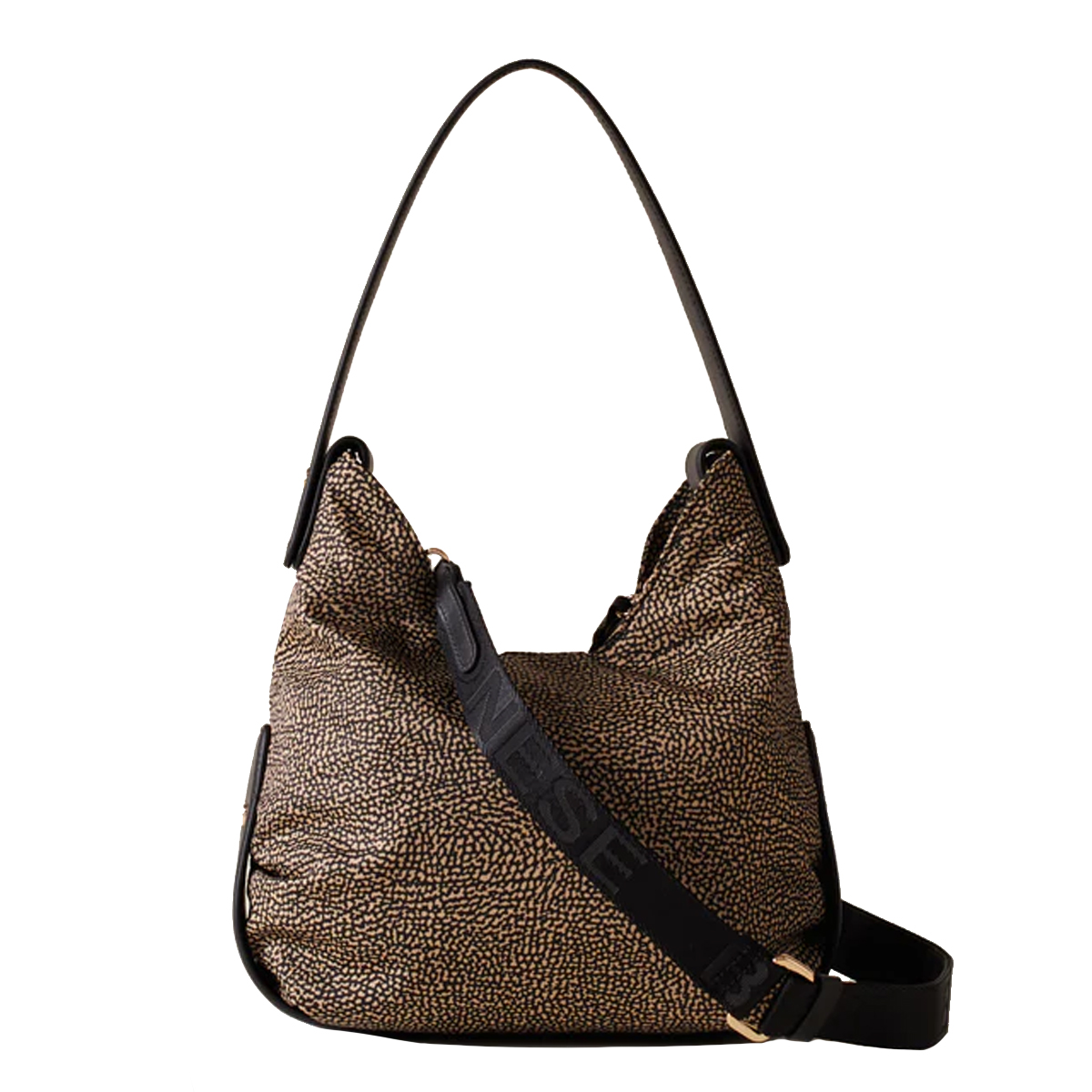 Borbonese Borsa a spalla Eclipse Hobo Small OP Naturale Nero - 3 Borbonese Borsa a spalla Eclipse Hobo Small OP Naturale Nero - 3