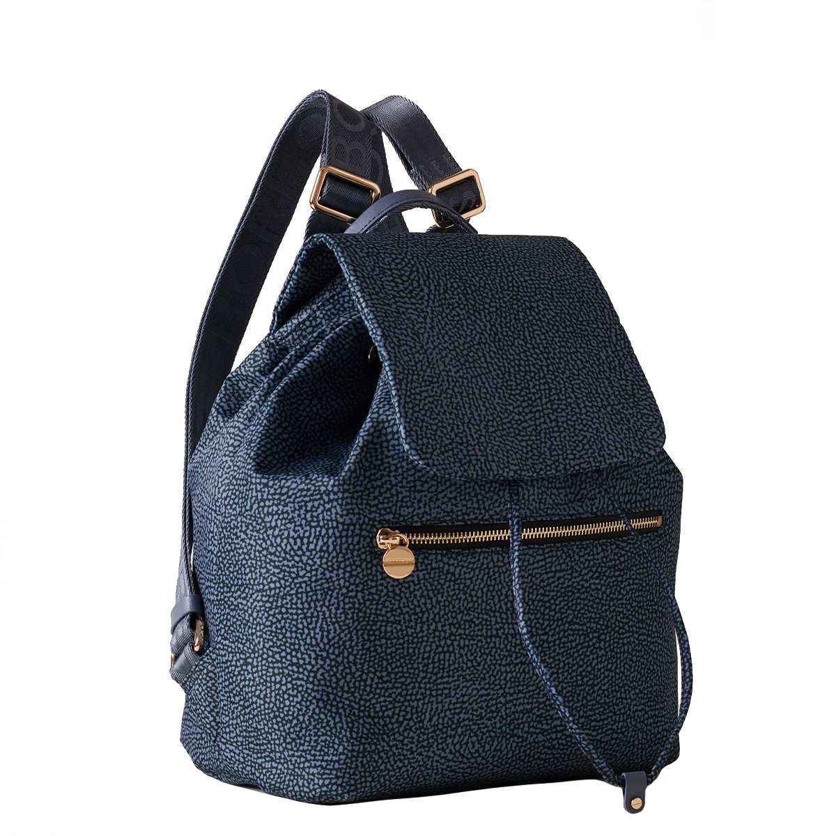 Borbonese Medium Denim Recycled Nylon Backpack - 3