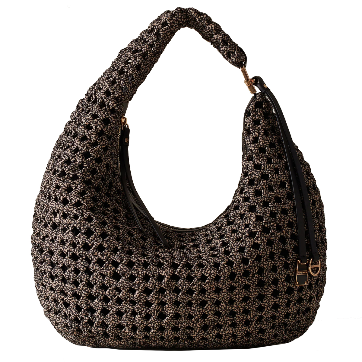 Borbonese Hobo La Nido Medium OP Naturale Nero - 1