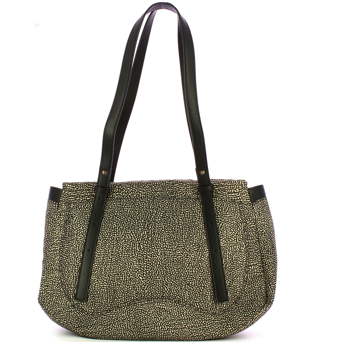Borbonese Shopping Medium OP Naturale Nero Shoulder Bag - 3