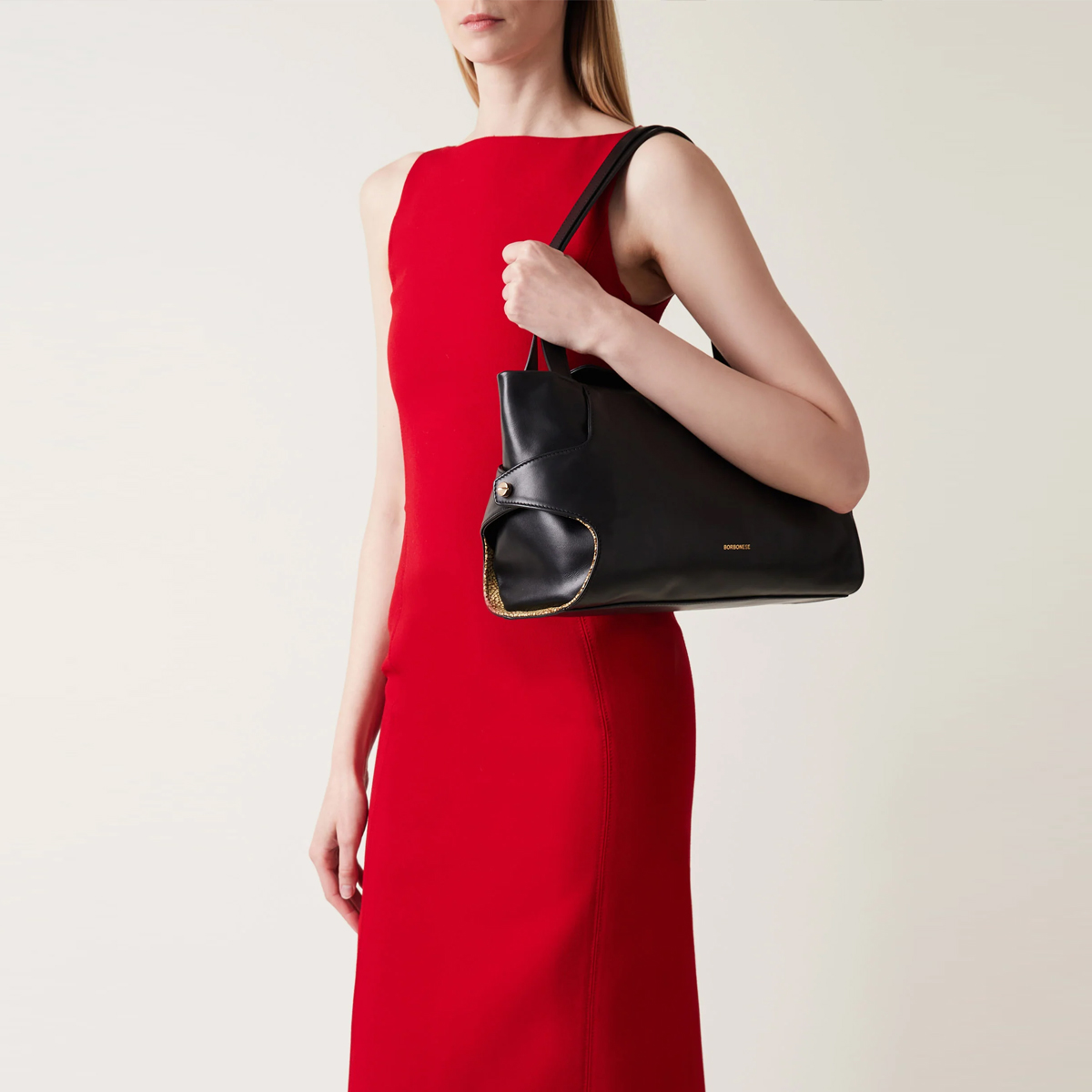 Borbonese Borsa a spalla Medium Coupè Nero - 6