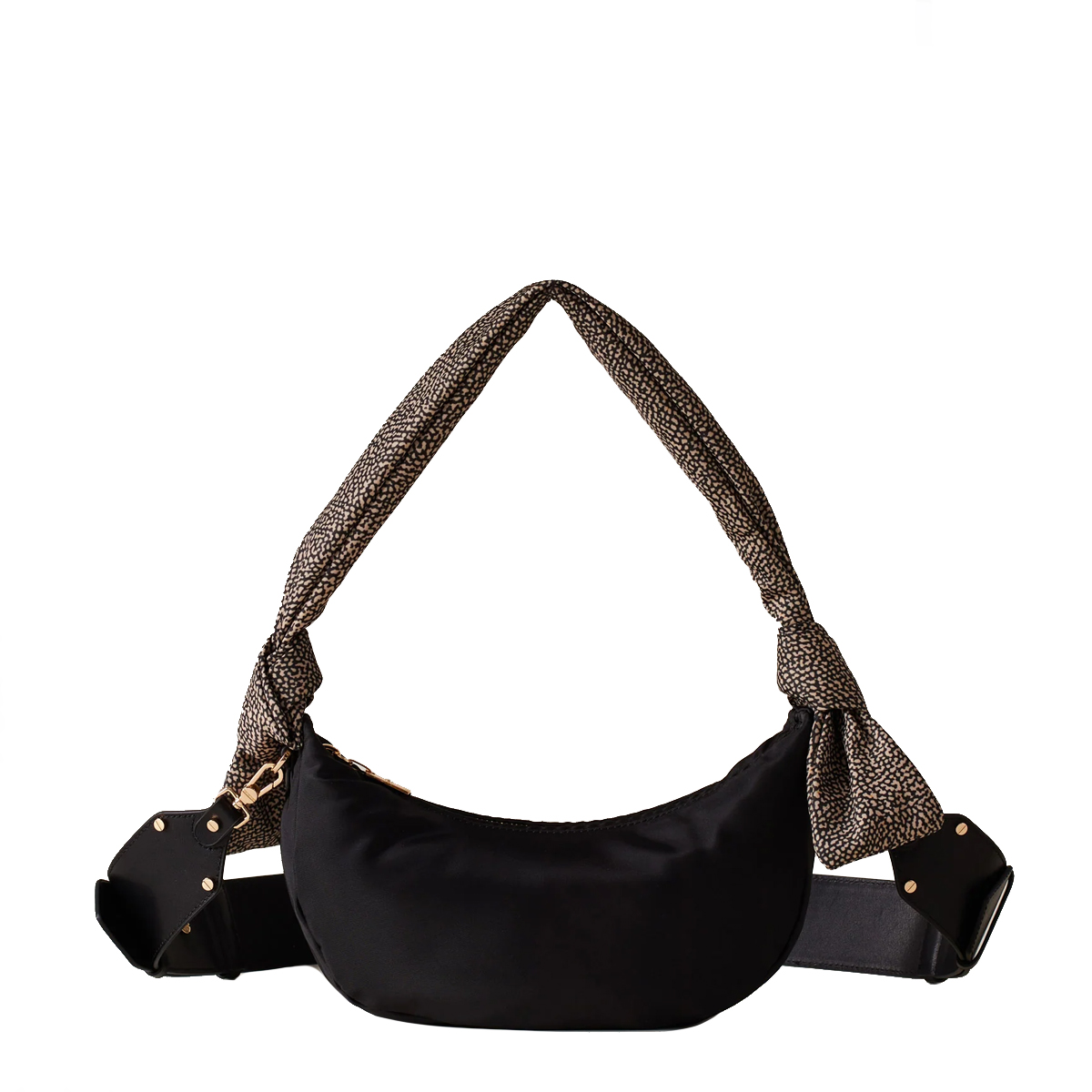Borbonese Hobo Mini Nero OP Naturale - 1