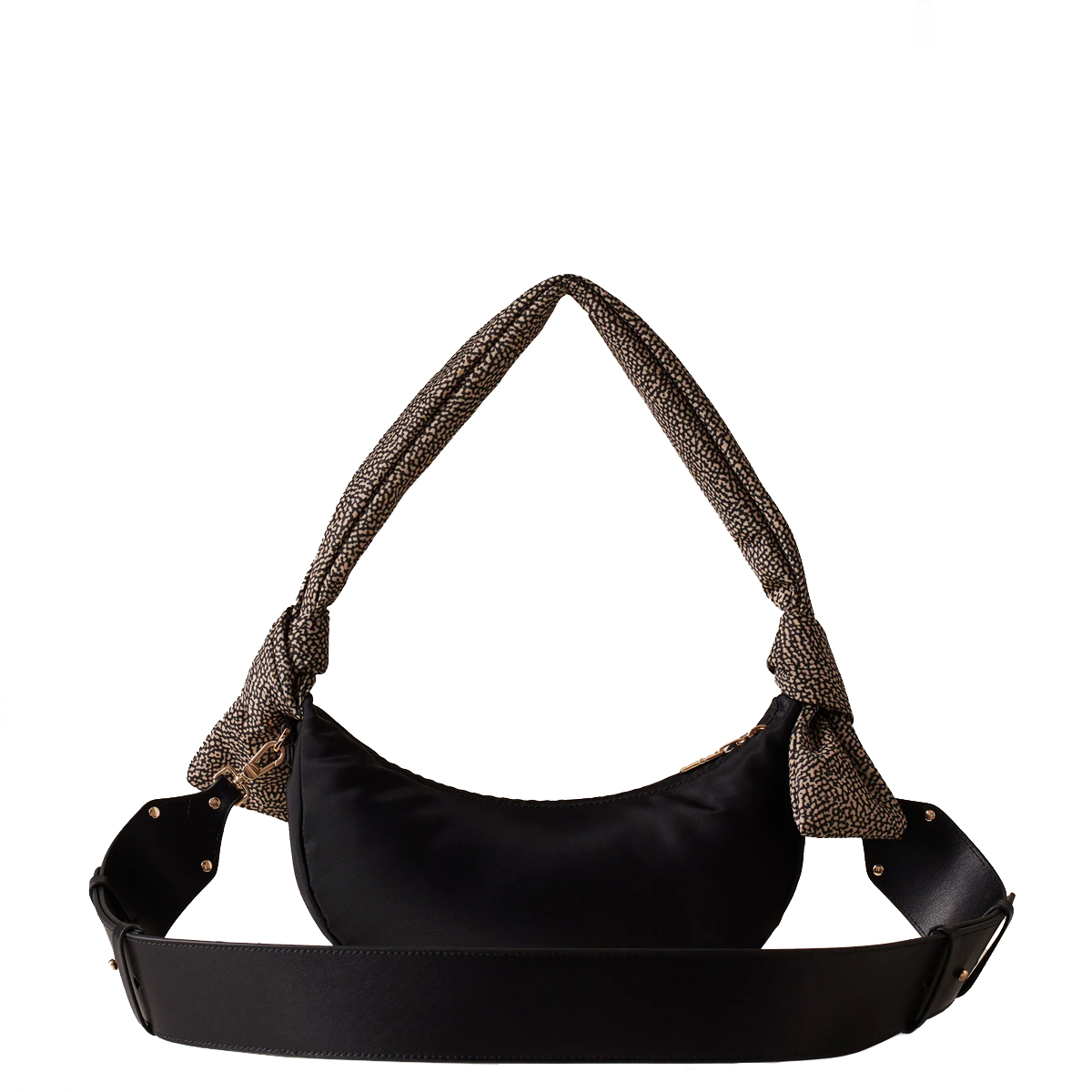 Borbonese Hobo Mini Nero OP Naturale - 4
