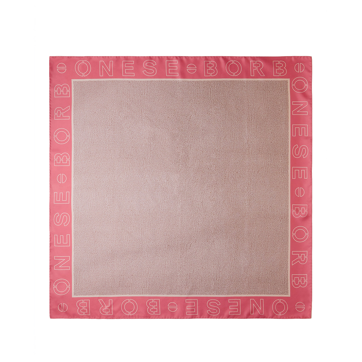 Borbonese Foulard OP Logo Outline 90x90 Tea Rose Sabbia - 1