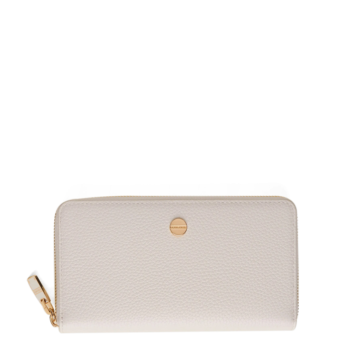 Borbonese Portafoglio RFID in pelle Zip Around Chantilly Cream - 1