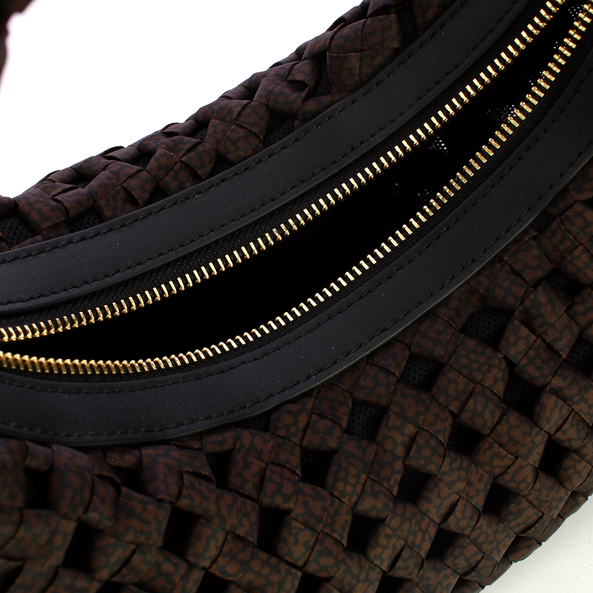 Borbonese Mini Hobo Bag La Nido Testa Moro Nero - 4 Borbonese Mini Hobo Bag La Nido Testa Moro Nero - 4