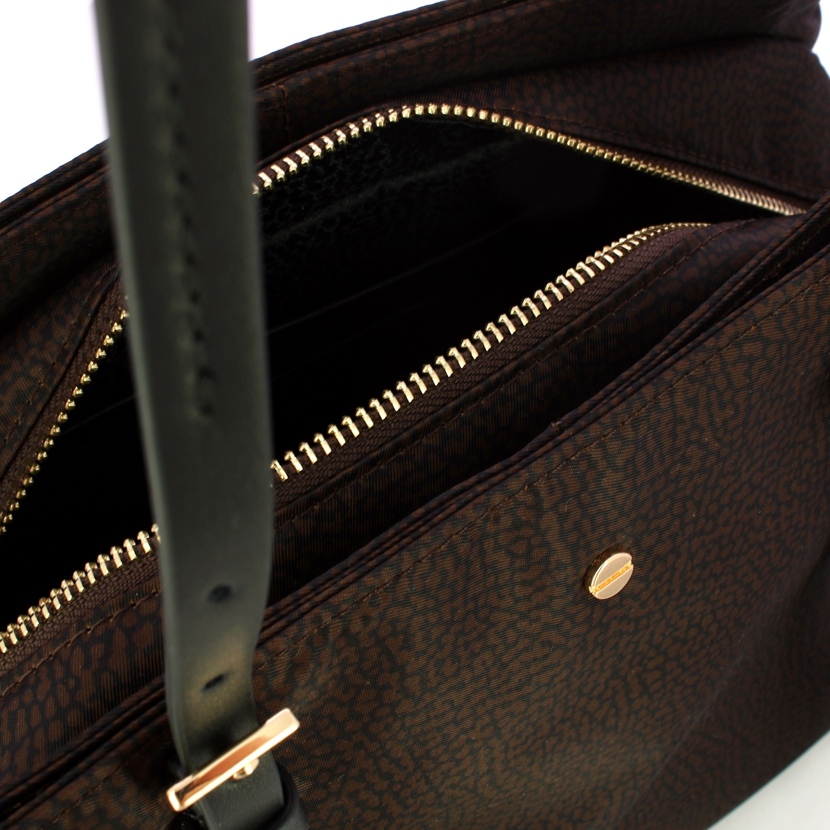 Borbonese Borsa a spalla Medium Testa Moro Nero - 5
