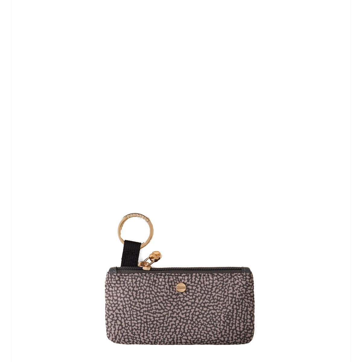 Borbonese Bustina Portachiavi Rettangolare in Nylon Riciclato Clay Grey - 3