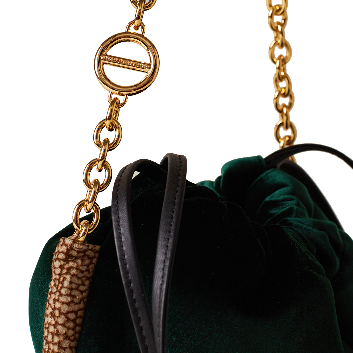 Borbonese Mini Borsa Coquille Alloro OP Naturale - 4 Borbonese Mini Borsa Coquille Alloro OP Naturale - 4