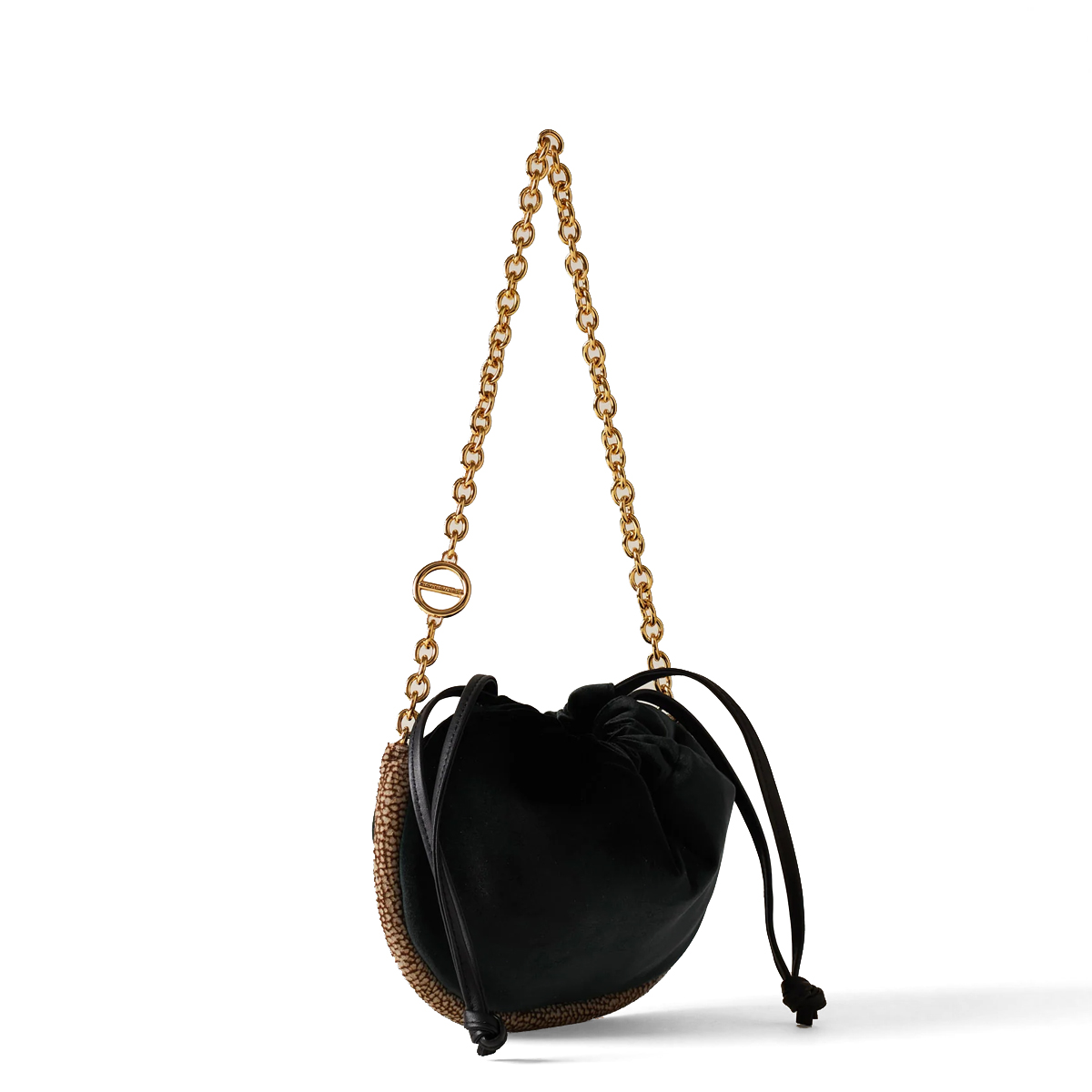 Borbonese Mini Borsa Coquille Nero OP Naturale - 2 Borbonese Mini Borsa Coquille Nero OP Naturale - 2