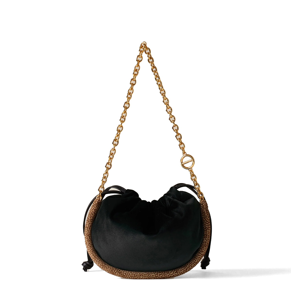 Borbonese Mini Borsa Coquille Nero OP Naturale - 3 Borbonese Mini Borsa Coquille Nero OP Naturale - 3