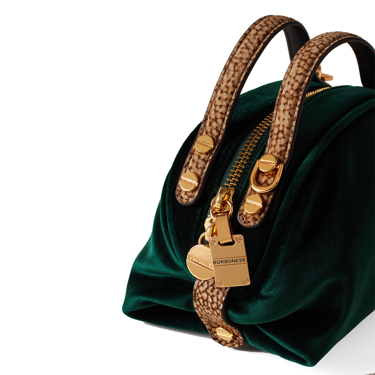 Borbonese Mini Sexy Bag in velluto Alloro OP Naturale - 4 Borbonese Mini Sexy Bag in velluto Alloro OP Naturale - 4