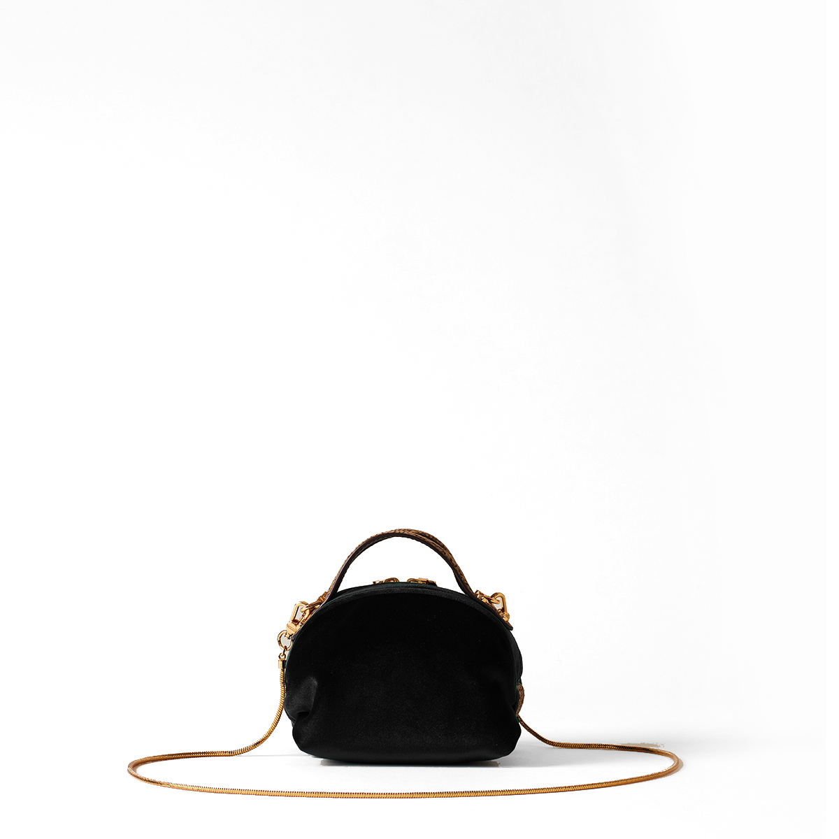 Borbonese Mini Sexy Bag in velluto Nero OP Naturale - 3 Borbonese Mini Sexy Bag in velluto Nero OP Naturale - 3