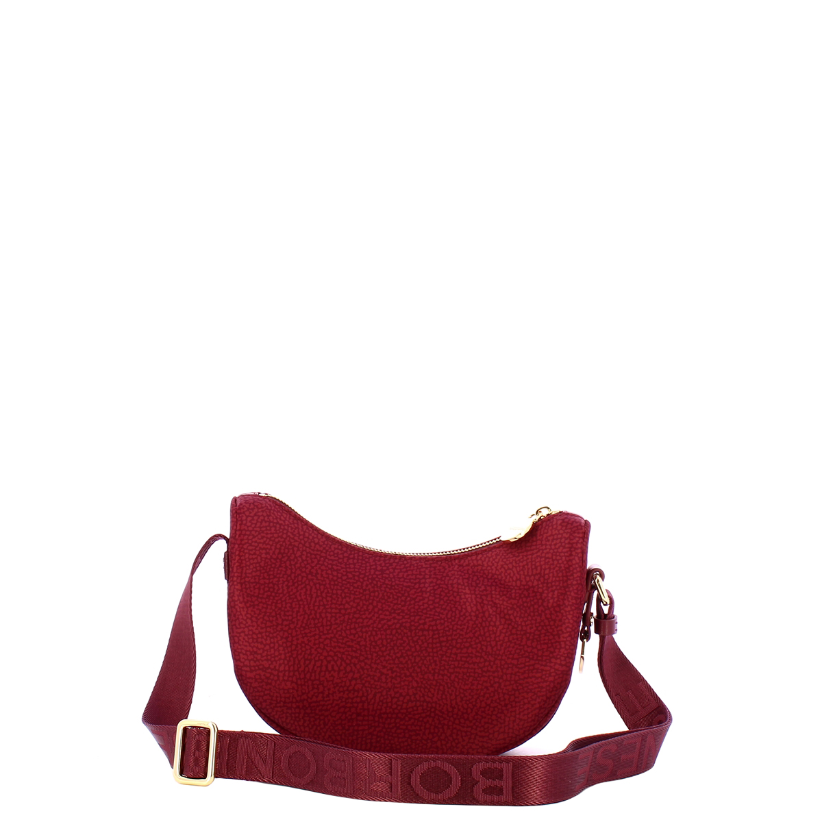 Borbonese Mini Borsa Luna Bag con taschino in Nylon Riciclato Merlot - 3