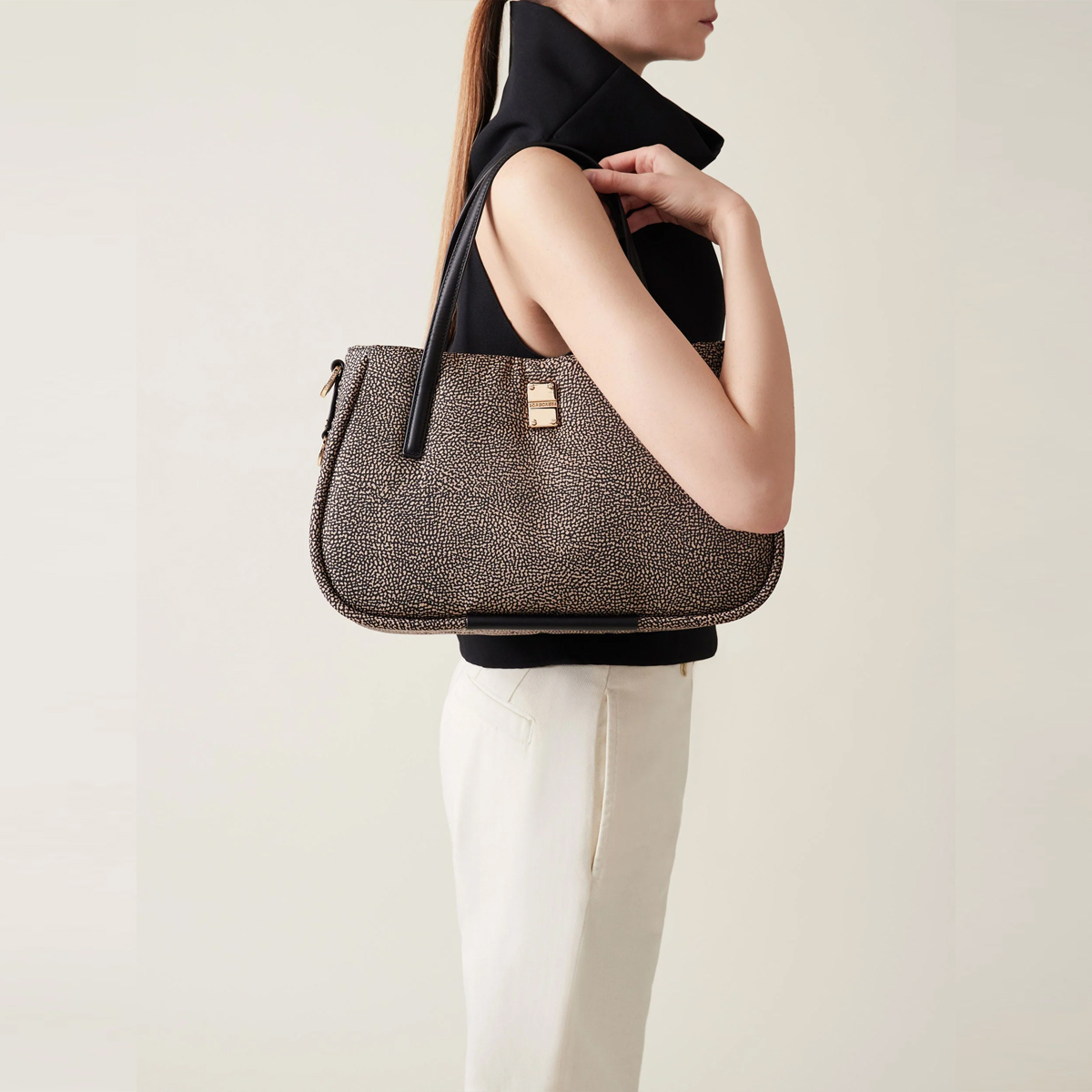 Borbonese Borsa a mano Cahier Medium OP Naturale Medium - 6 Borbonese Borsa a mano Cahier Medium OP Naturale Medium - 6