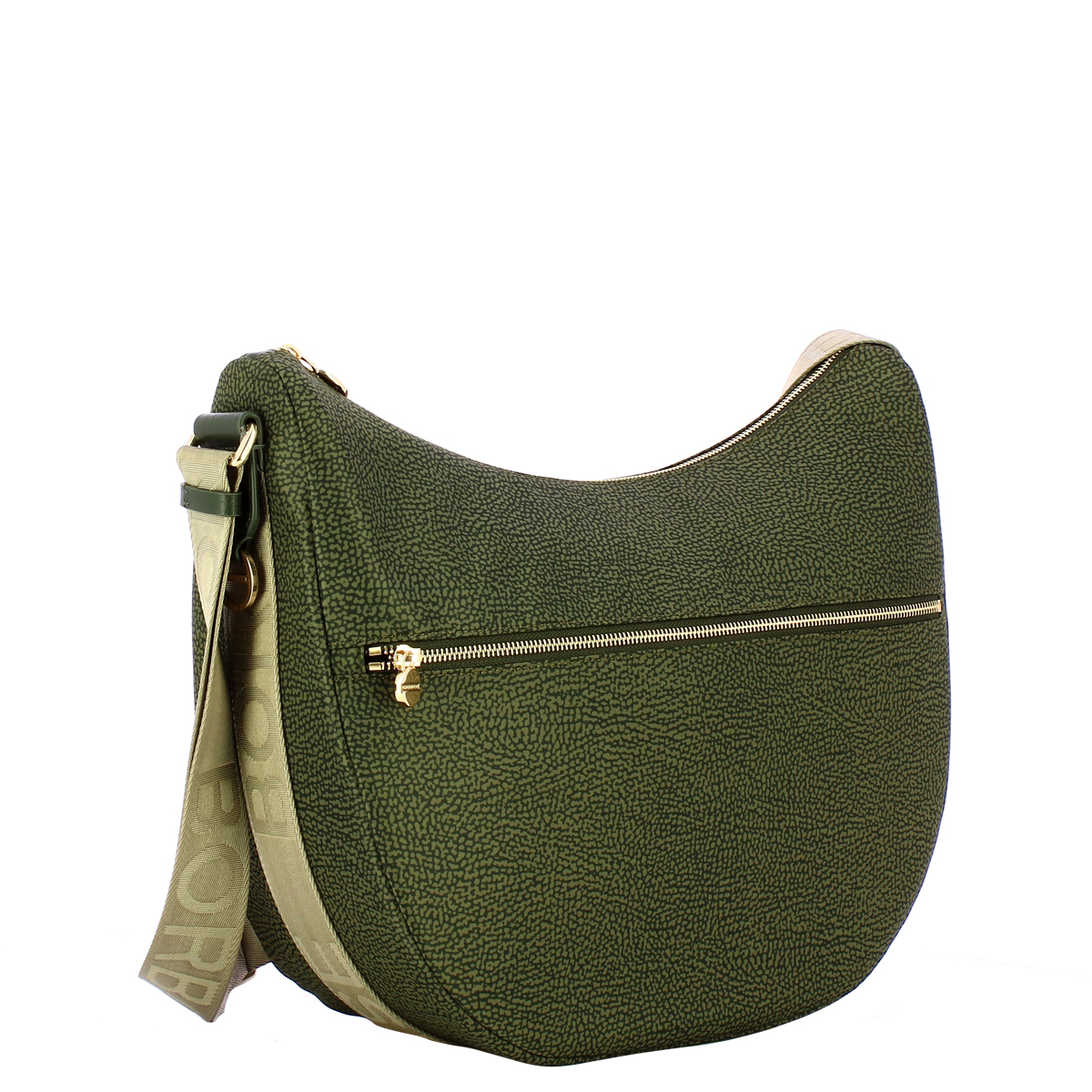 Borbonese Borsa Luna Bag Medium con taschino in Nylon Riciclato Alloro - 2