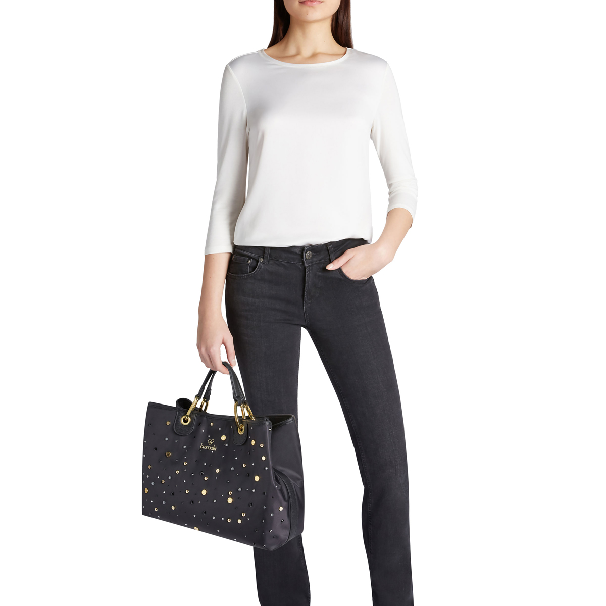 Braccialini Borsa a mano Beth Strass Nero - 2