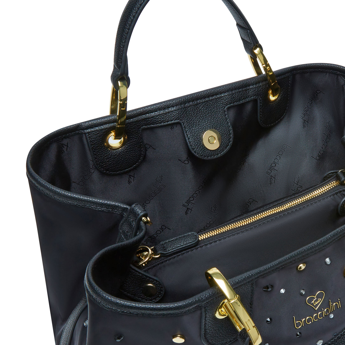 Braccialini Borsa a mano Beth Strass Nero - 5