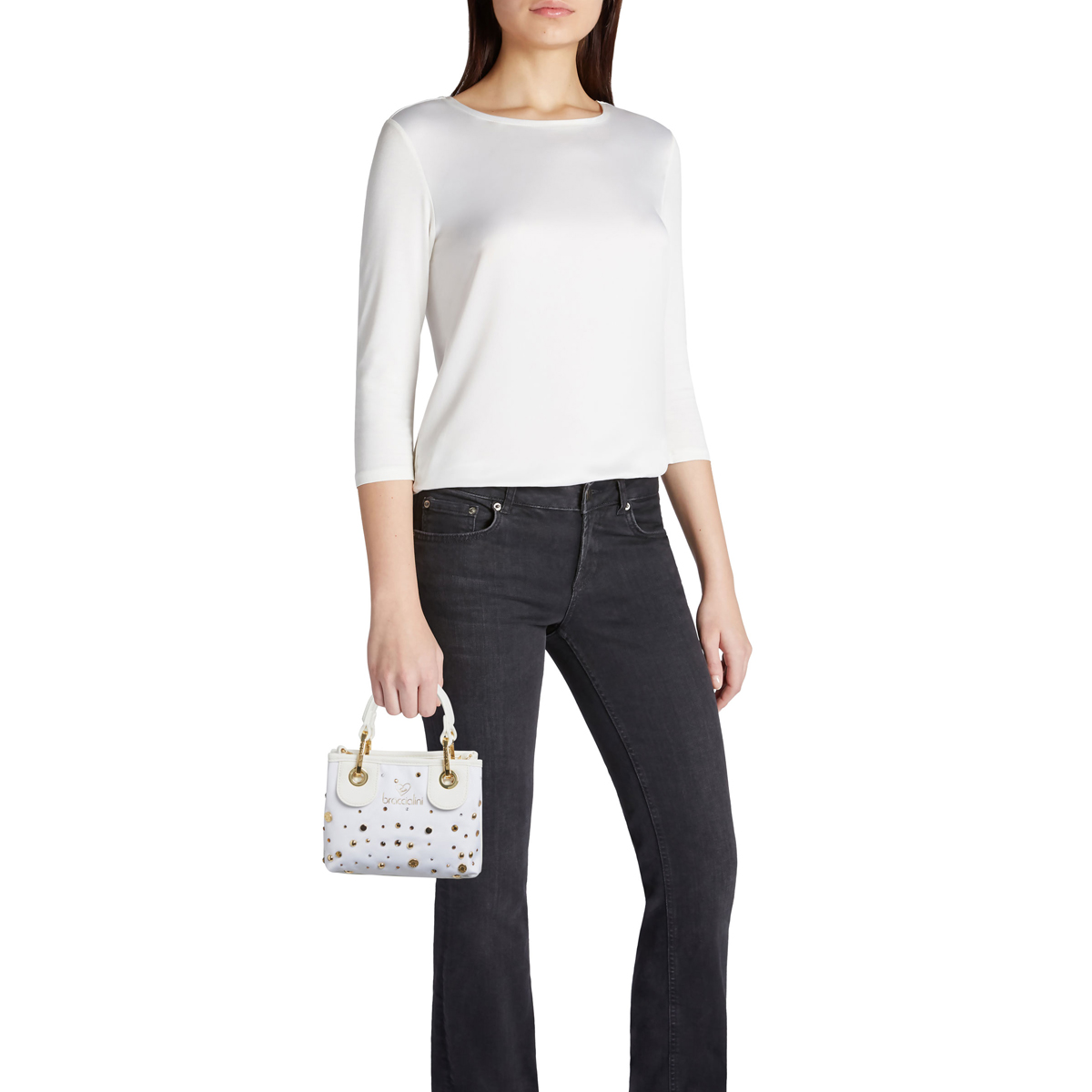 Braccialini Borsa a mano Bethe Strass Bianco - 5