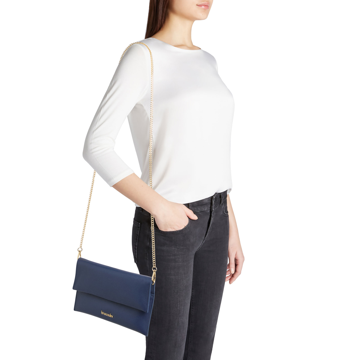 Braccialini Pochette Jinny Leather Blu - 3